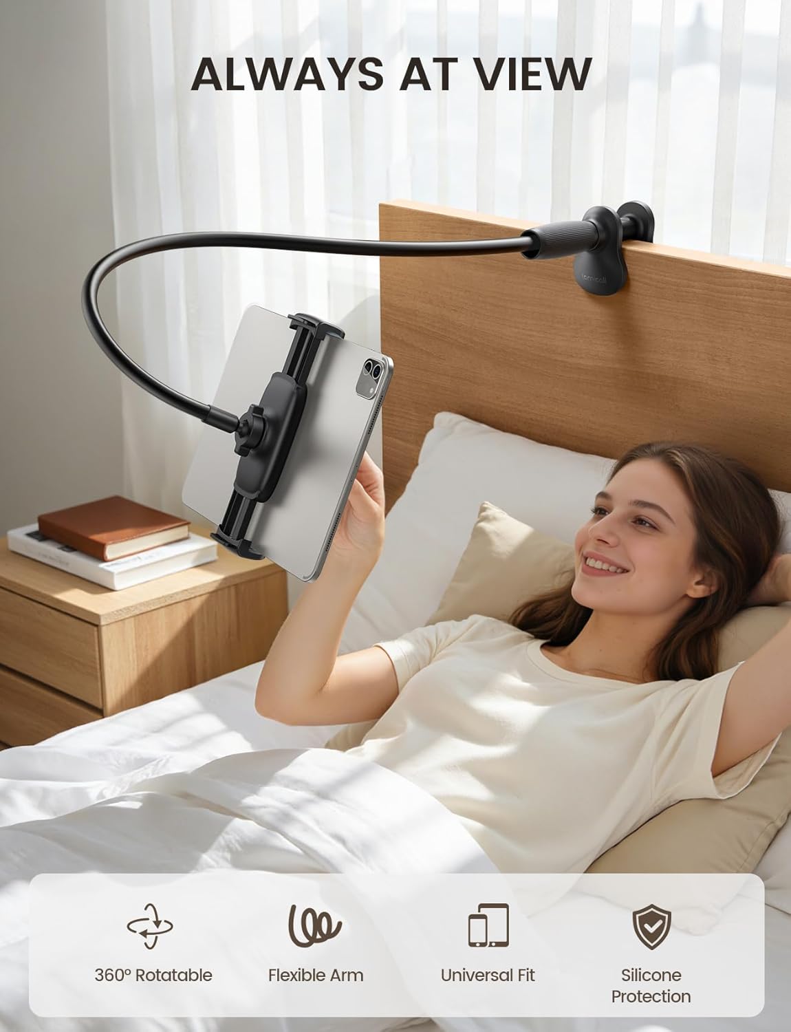 Thumbnail 2 de Lamicall Gooseneck Tablet Holder for Bed – flexible 360° mount for 4.7–13" devices