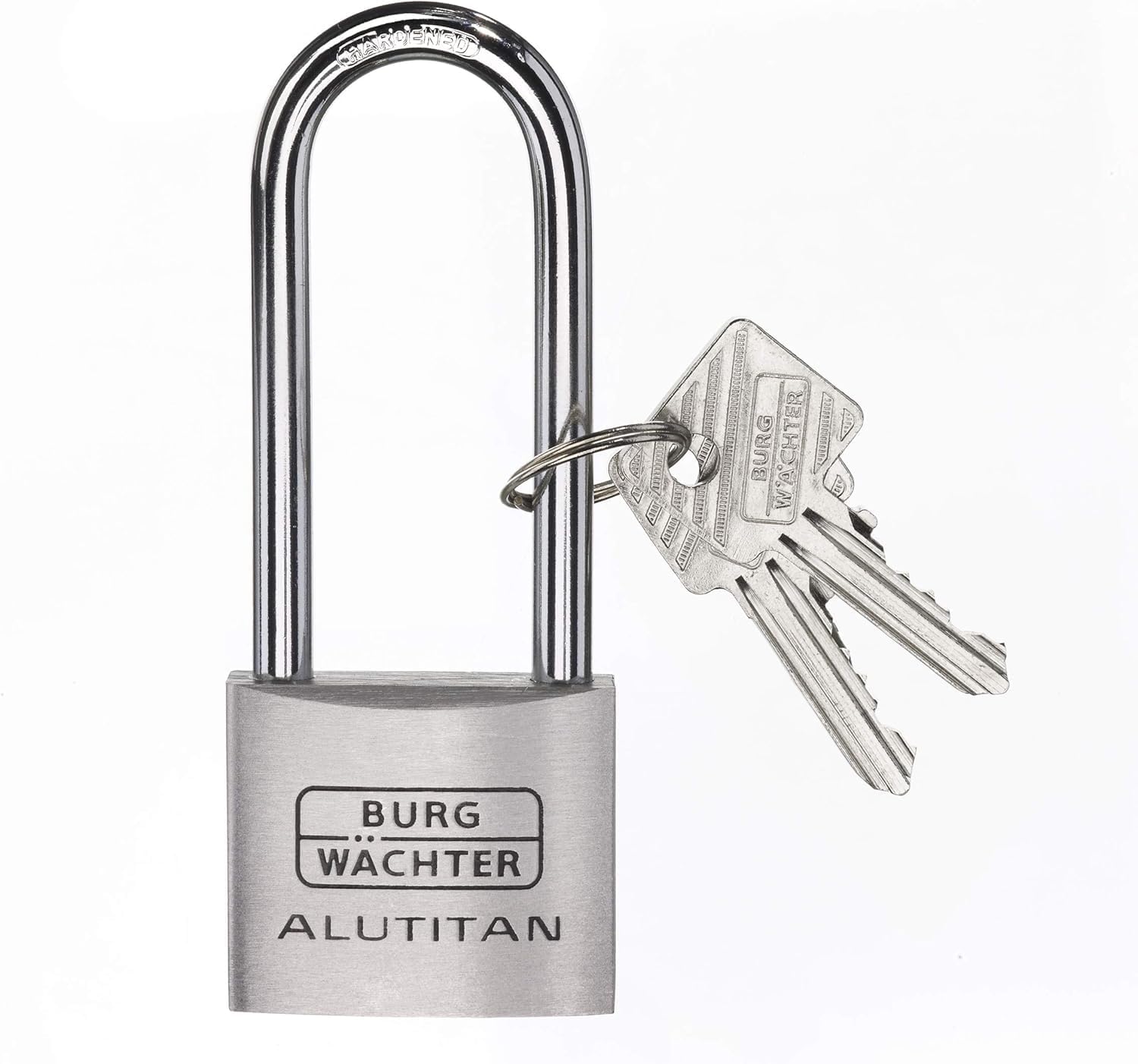 Detalle de BURG-WÄCHTER Vorhangschloss Alutitan 770 HB 40 65 SB – robustes Aluminiumschloss für hohe Sicherheit