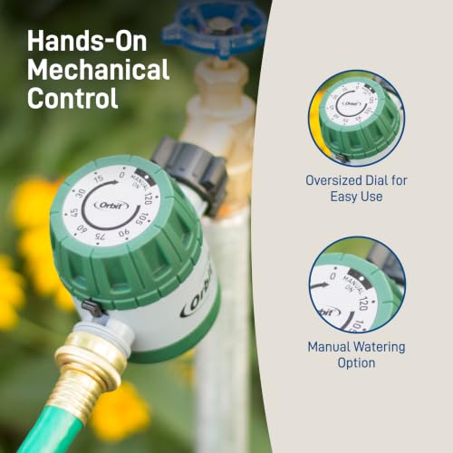 Detalle de Orbit Mechanical Water Timer - Adjustable Irrigation Shutoff for Lawn & Garden