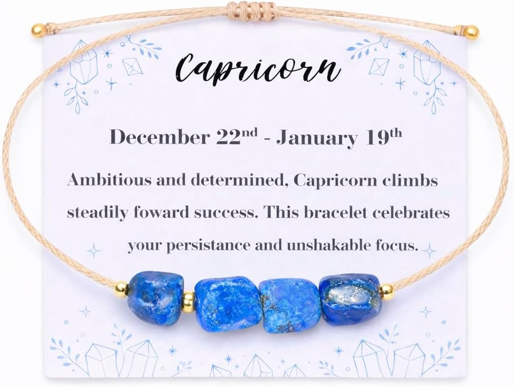 Thumbnail 6 de Lunarié Zodiac Stone Bracelet – Handmade Natural Crystal Bead Adjustable Astrology Jewellery