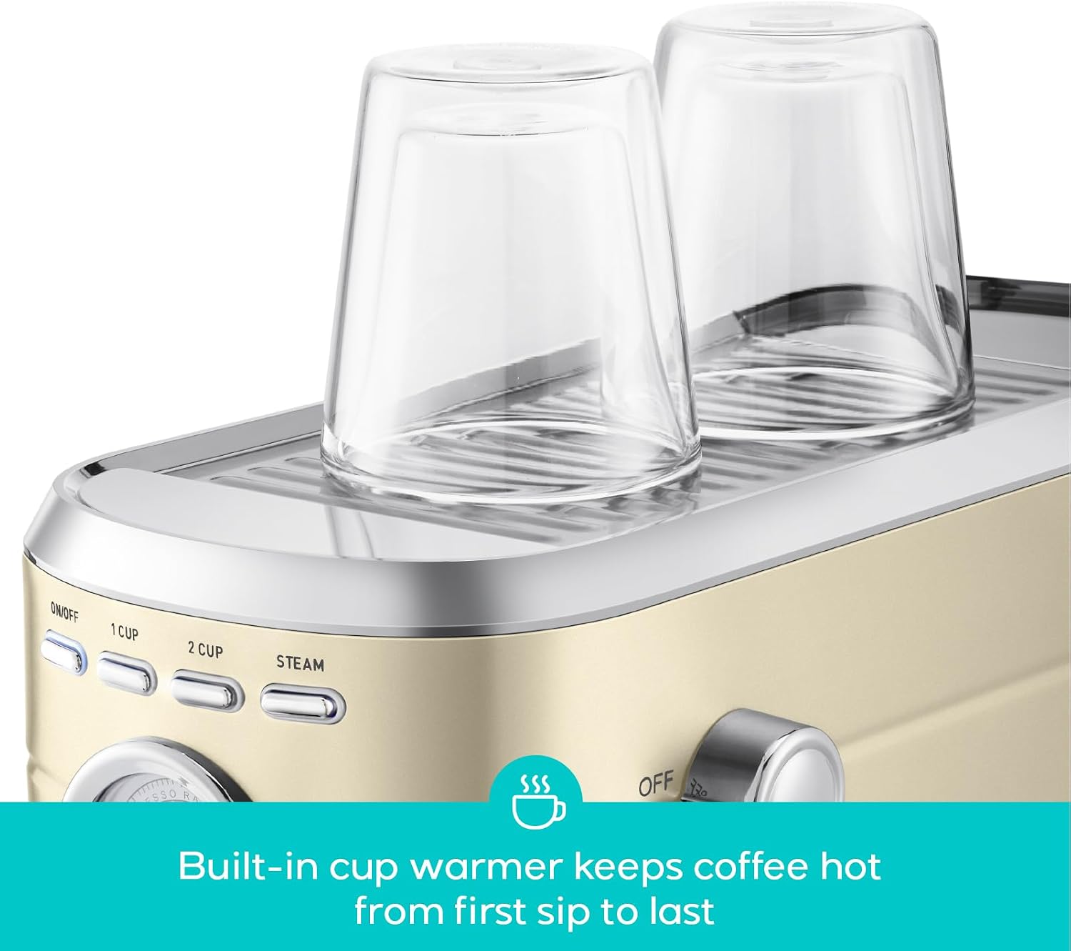 Detalle 2 de CASABREWS CM5418 Espresso Machine with 20-Bar Pump, Steam Wand & Gauge