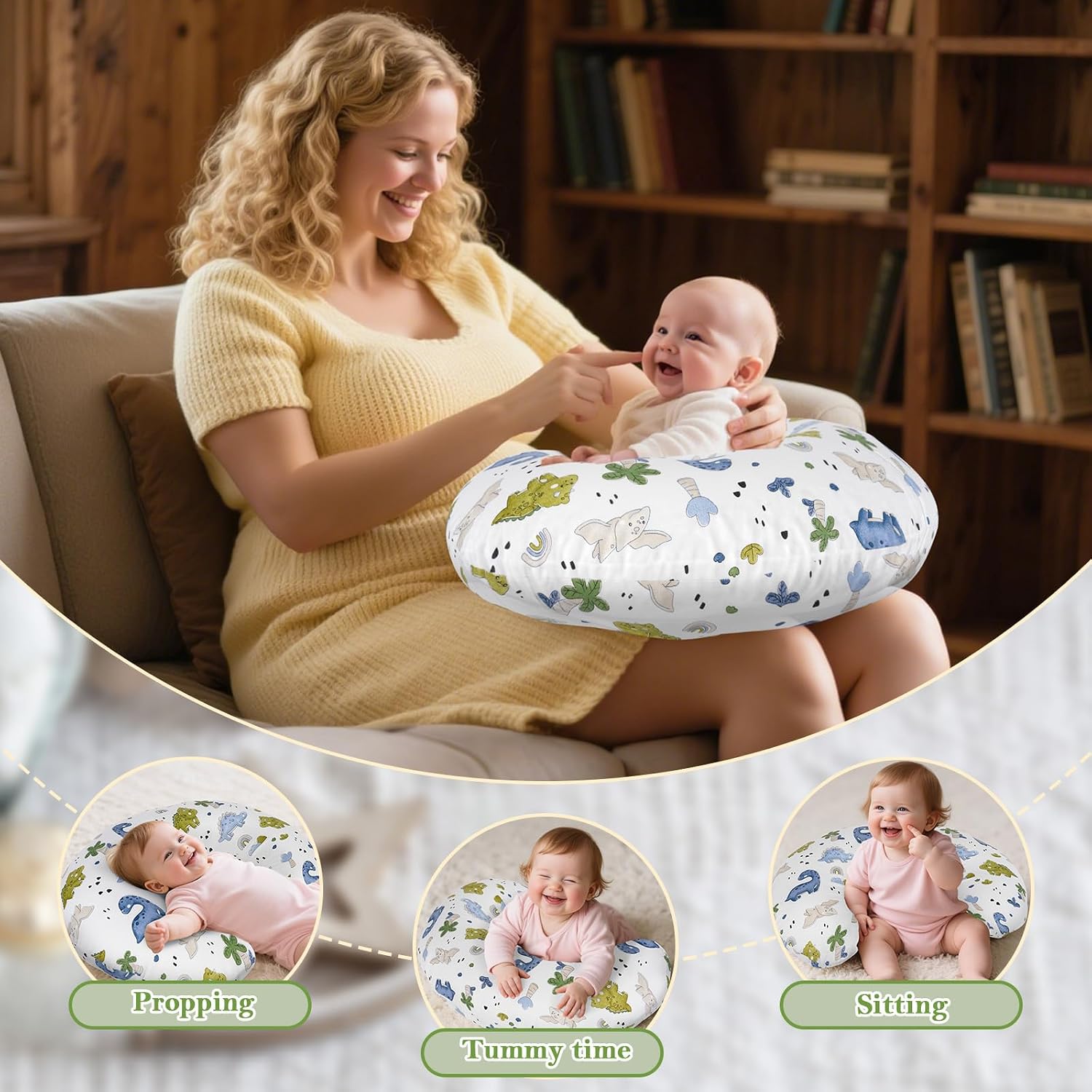 Thumbnail 6 de LLCJYYCY C-Shaped Nursing Pillow for Breastfeeding, Bottle Feeding and Tummy Time