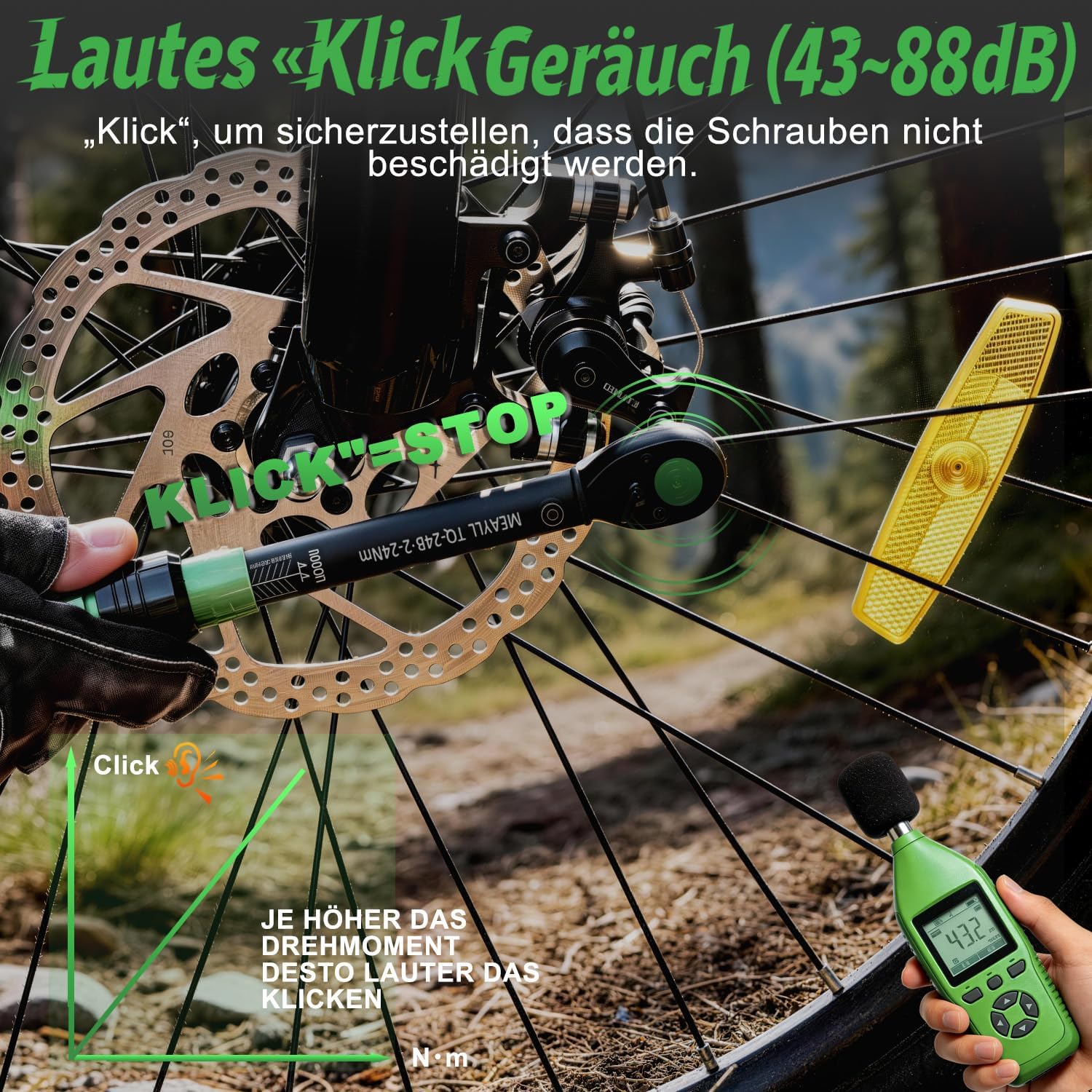 Thumbnail 1 de Meayll 15-teiliges Drehmomentschlüssel-Set fürs Fahrrad (1/4", 2–24 Nm, ±3%) inkl. 12 Bits, 72-Zahn-Umschaltratsche