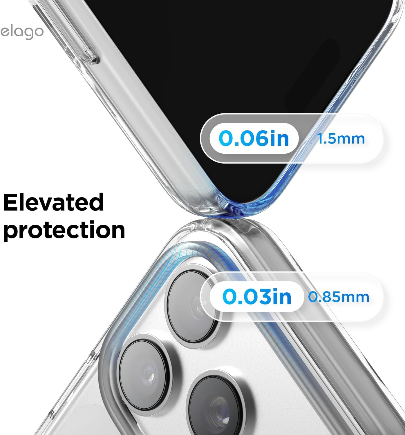 Detalle 2 de elago Cover Magnetica Hybrid Trasparente per iPhone 17 Pro 6,3” – Compatibile MagSafe, antiurto