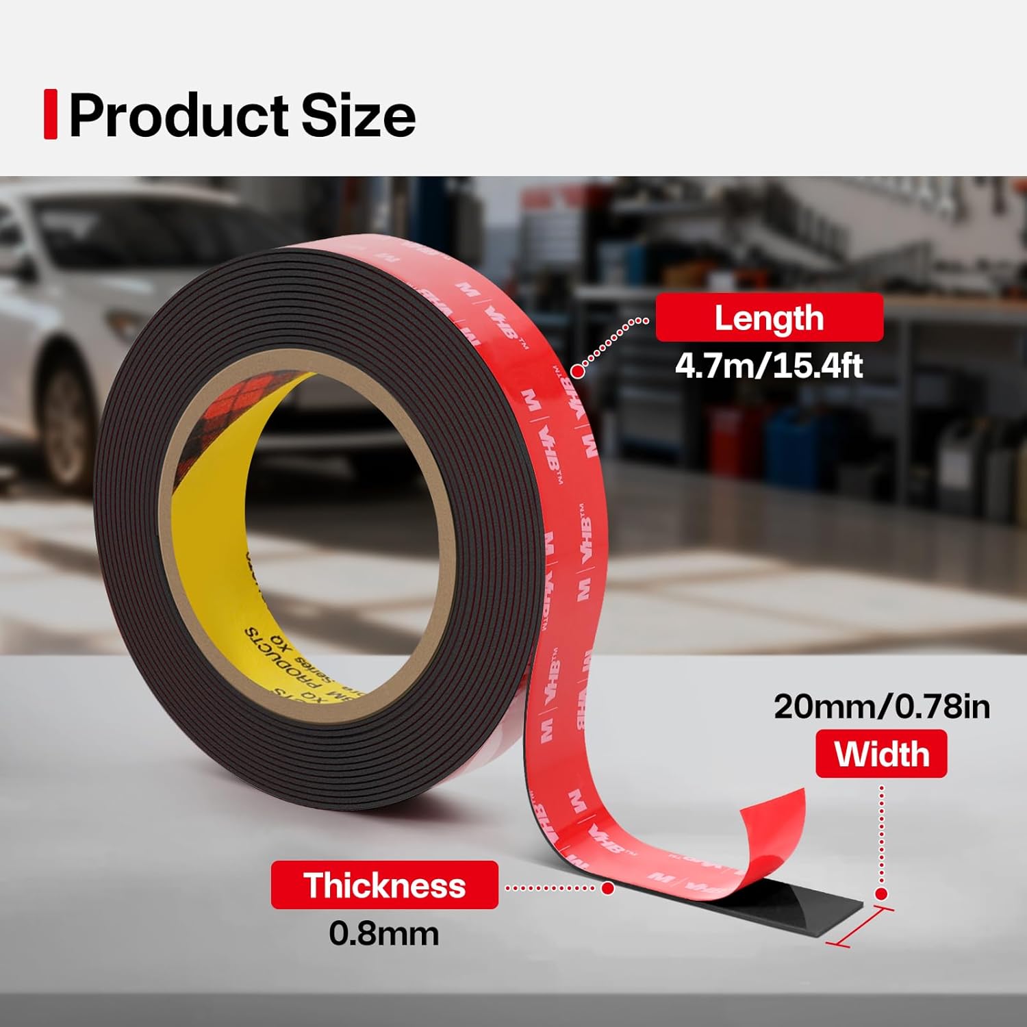 Thumbnail 1 de FIXCHORD Double Sided Tape Heavy Duty (black) – extra strong waterproof acrylic foam mounting tape