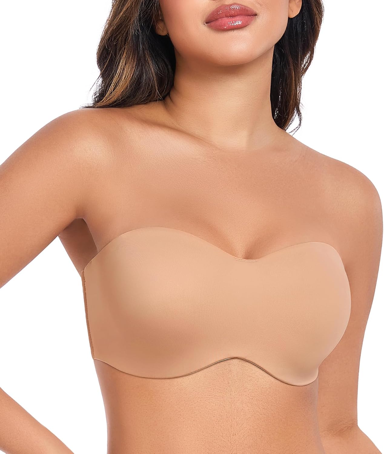 Detalle de DotVol Seamless Bandeau Unlined Underwire for Large Bust – Strapless Minimiser Bra