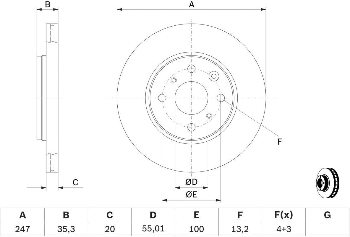 Thumbnail 4 de Bosch BD1105 dischi freno 247 mm