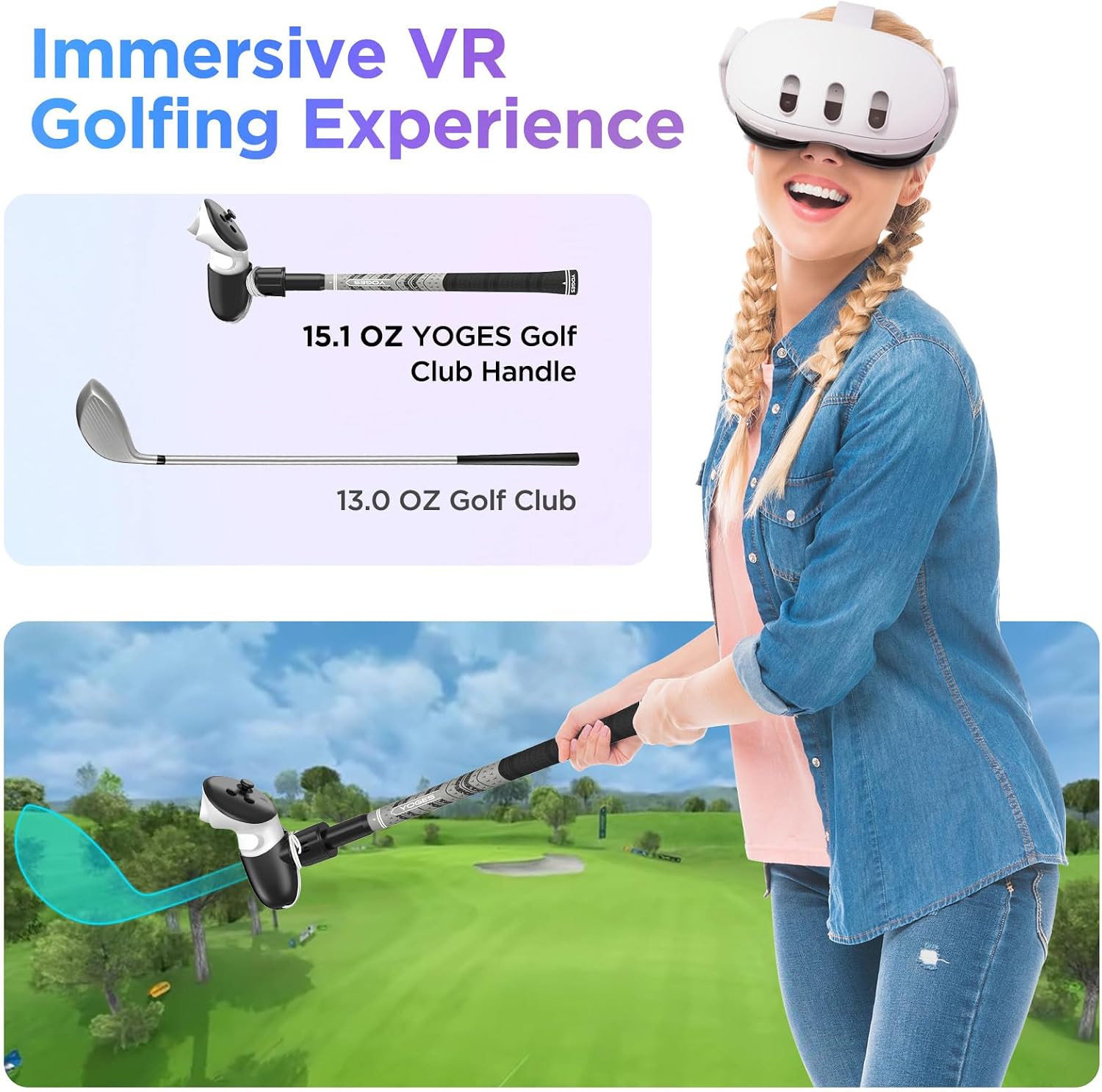 Thumbnail 2 de YOGES VR Golf Club Attachment for Quest 3