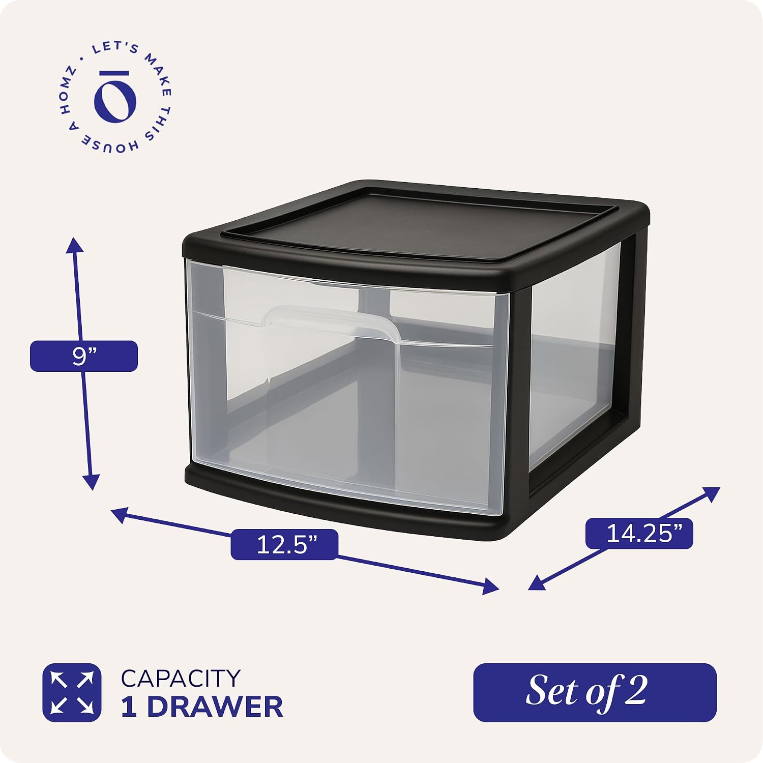 Detalle de HOMZ Plastic Drawer Storage Cart
