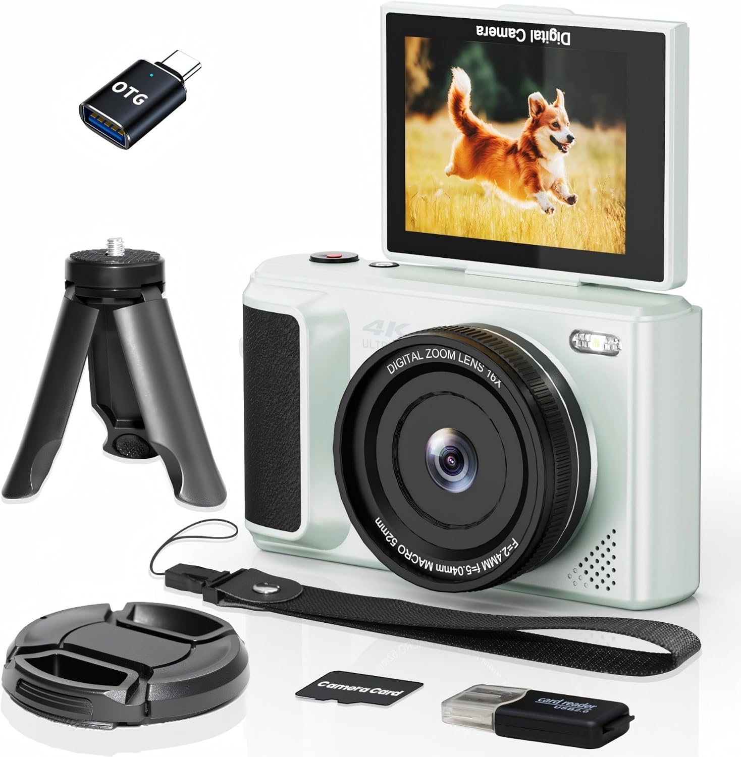 Detalle de ARNSSIEN Y1 kompaktkamera med 4K-video och 16× digital zoom