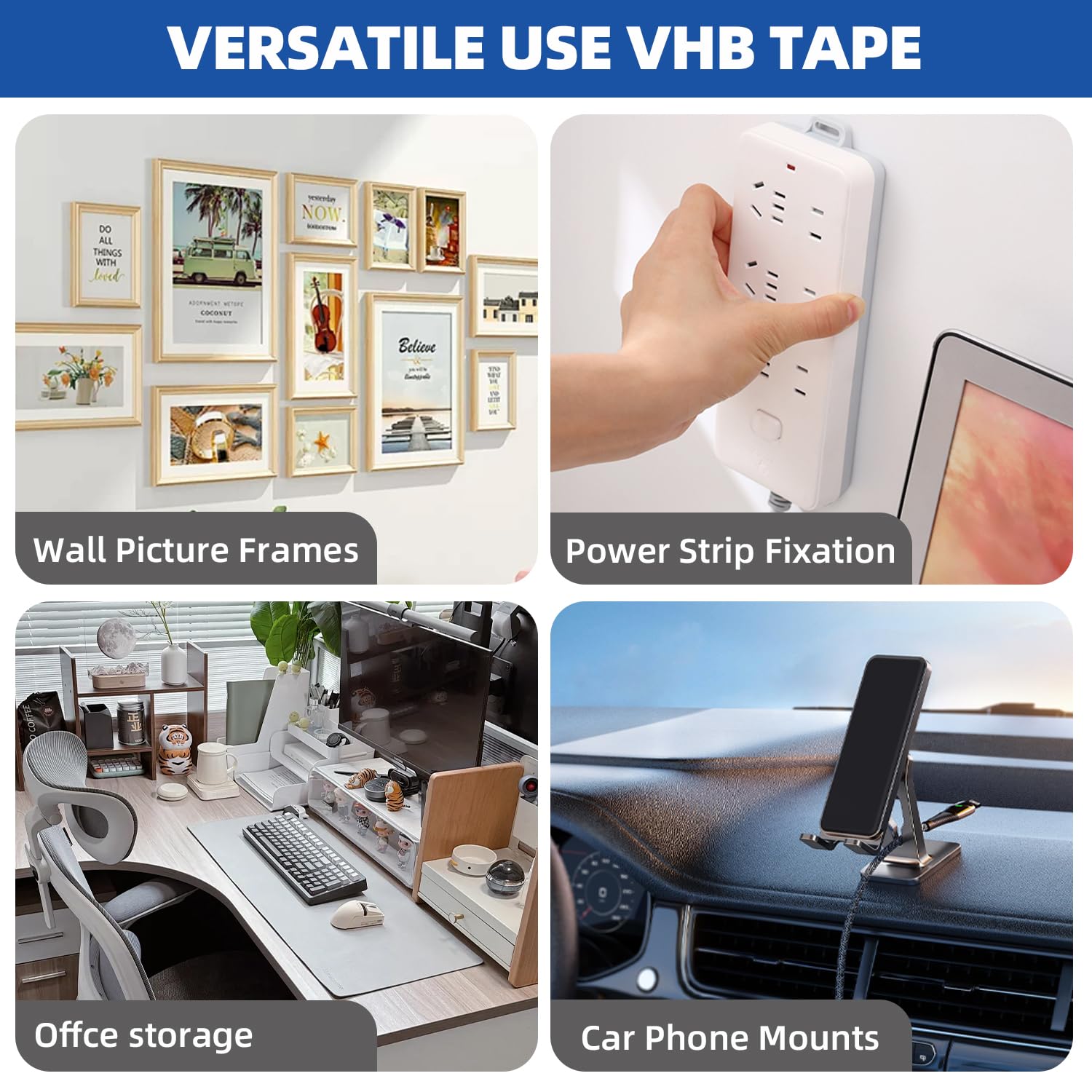Detalle 2 de P7yaumy 1600BNE Double-Sided PE Foam Mounting Tape, 1 in x 16.5 ft