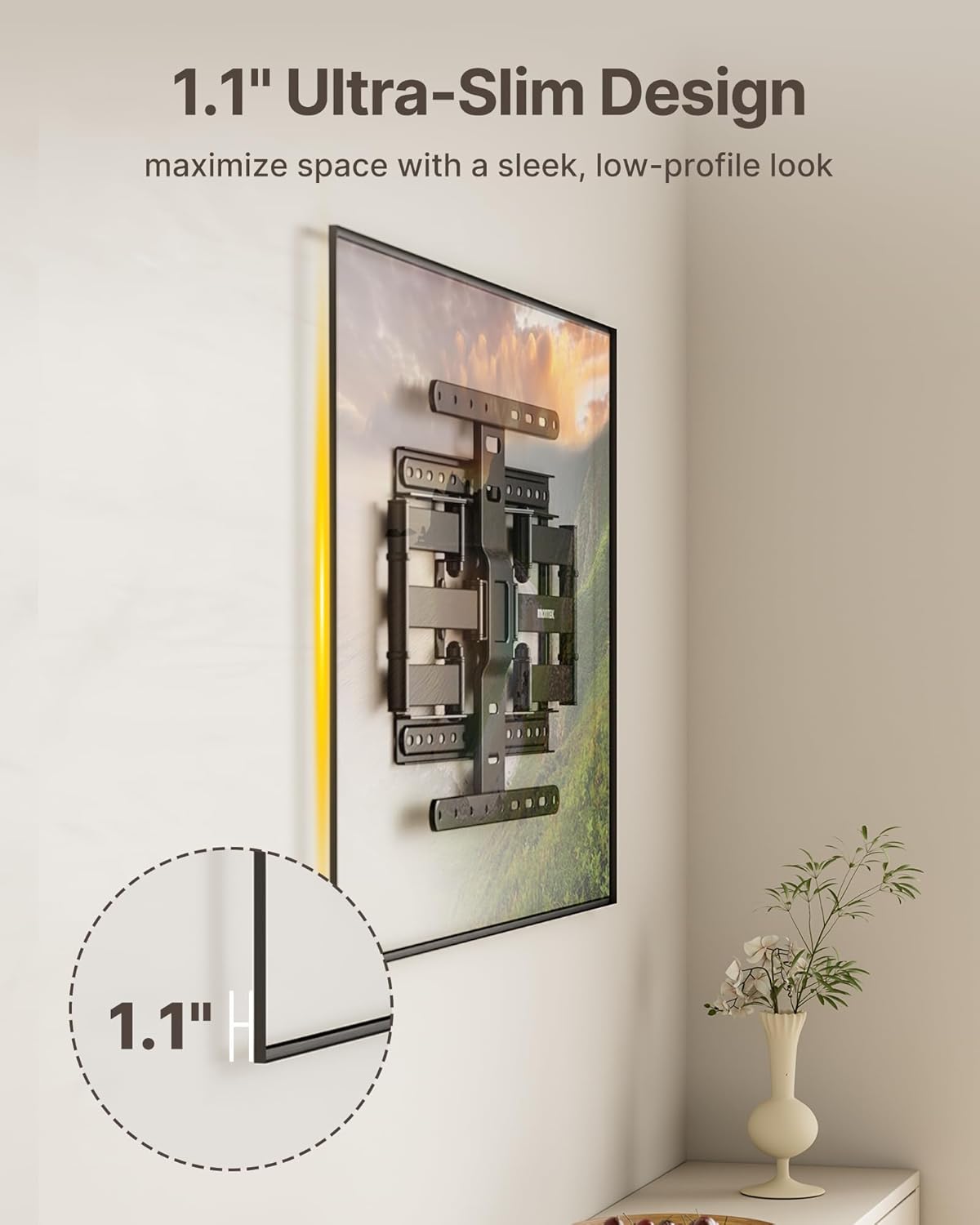 Thumbnail 6 de monTEK 1.1" Ultra Slim Full Motion TV Wall Bracket (37–75 inch, up to 60kg, max VESA 400x400)