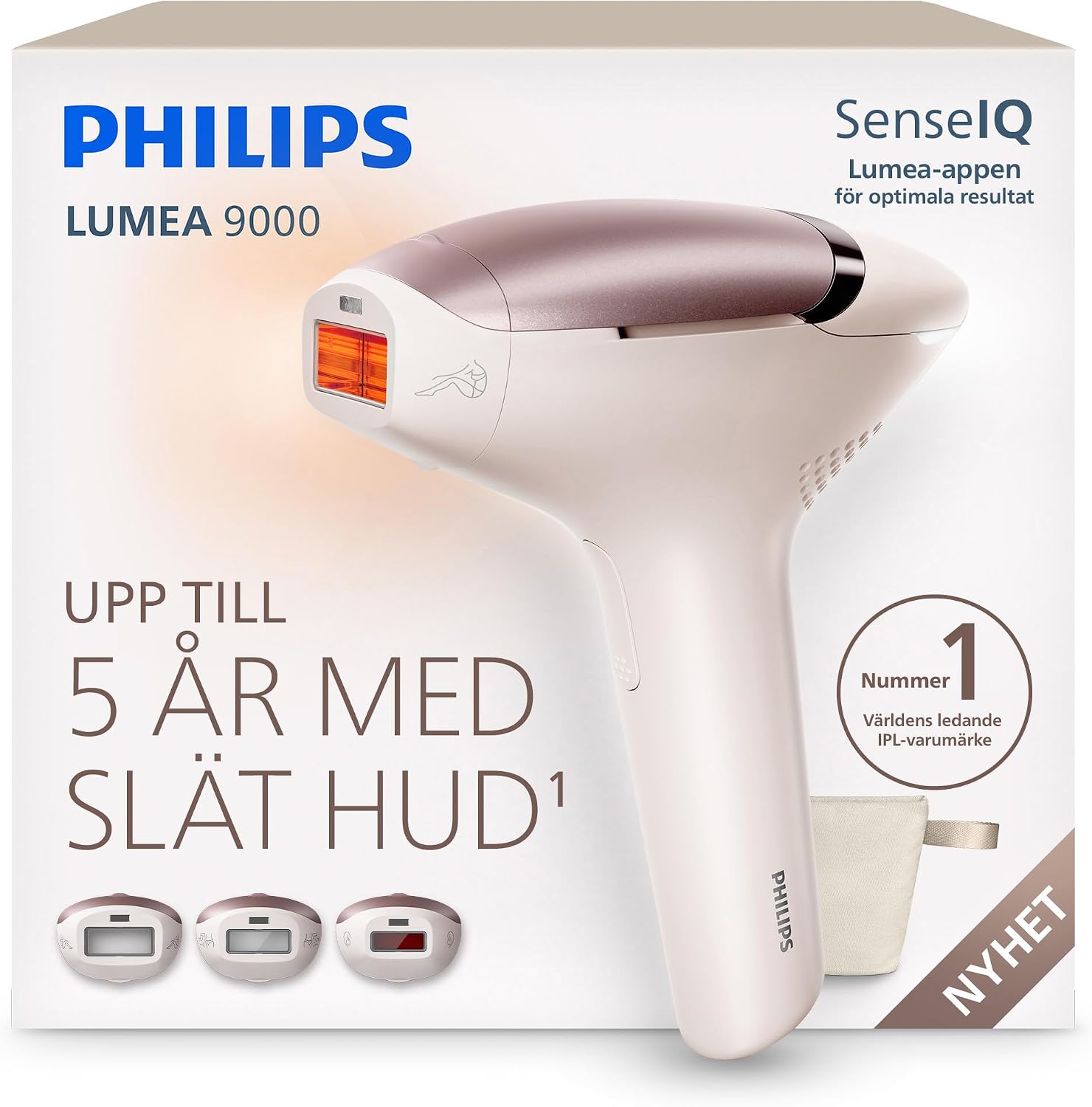 Detalle de Philips Lumea 9000 BRI938/00 IPL-hårborttagare med tre tillbehör och SmartSkin