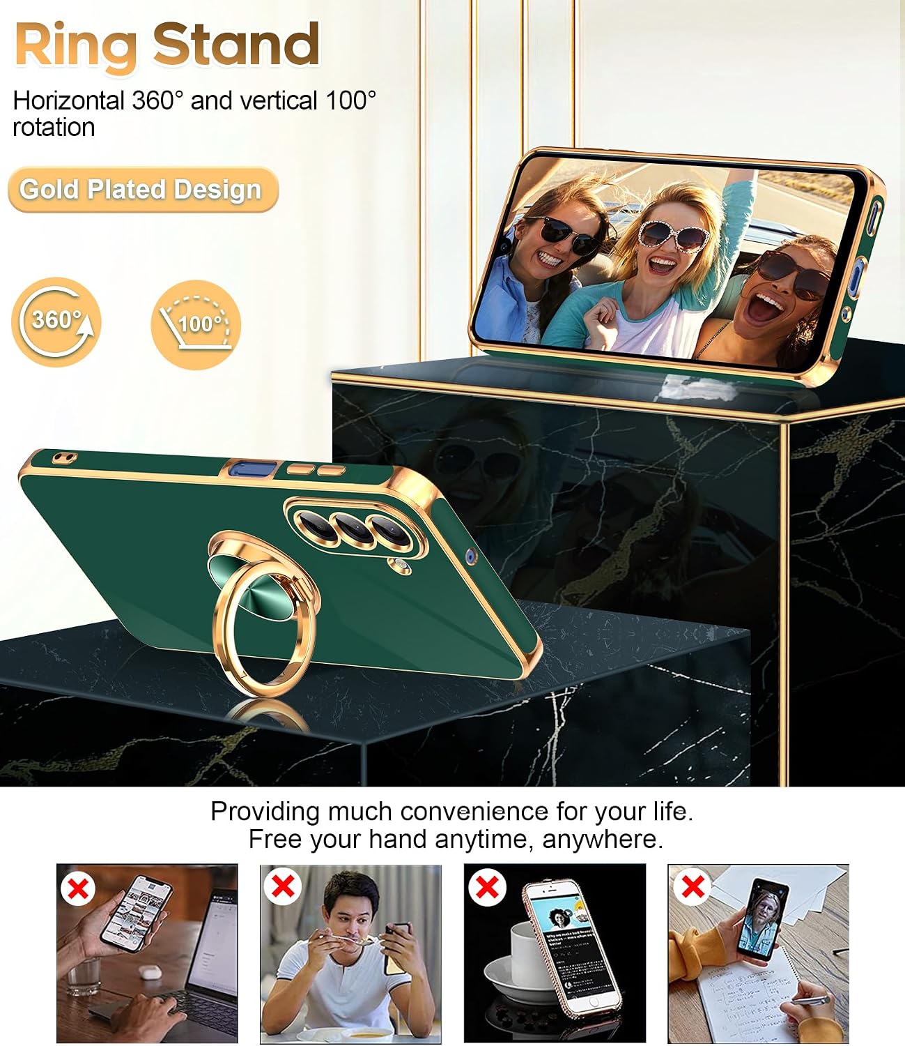 Thumbnail 2 de LeYi Galaxy A17 5G Case with 360° Ring Stand and 2 Screen Protectors