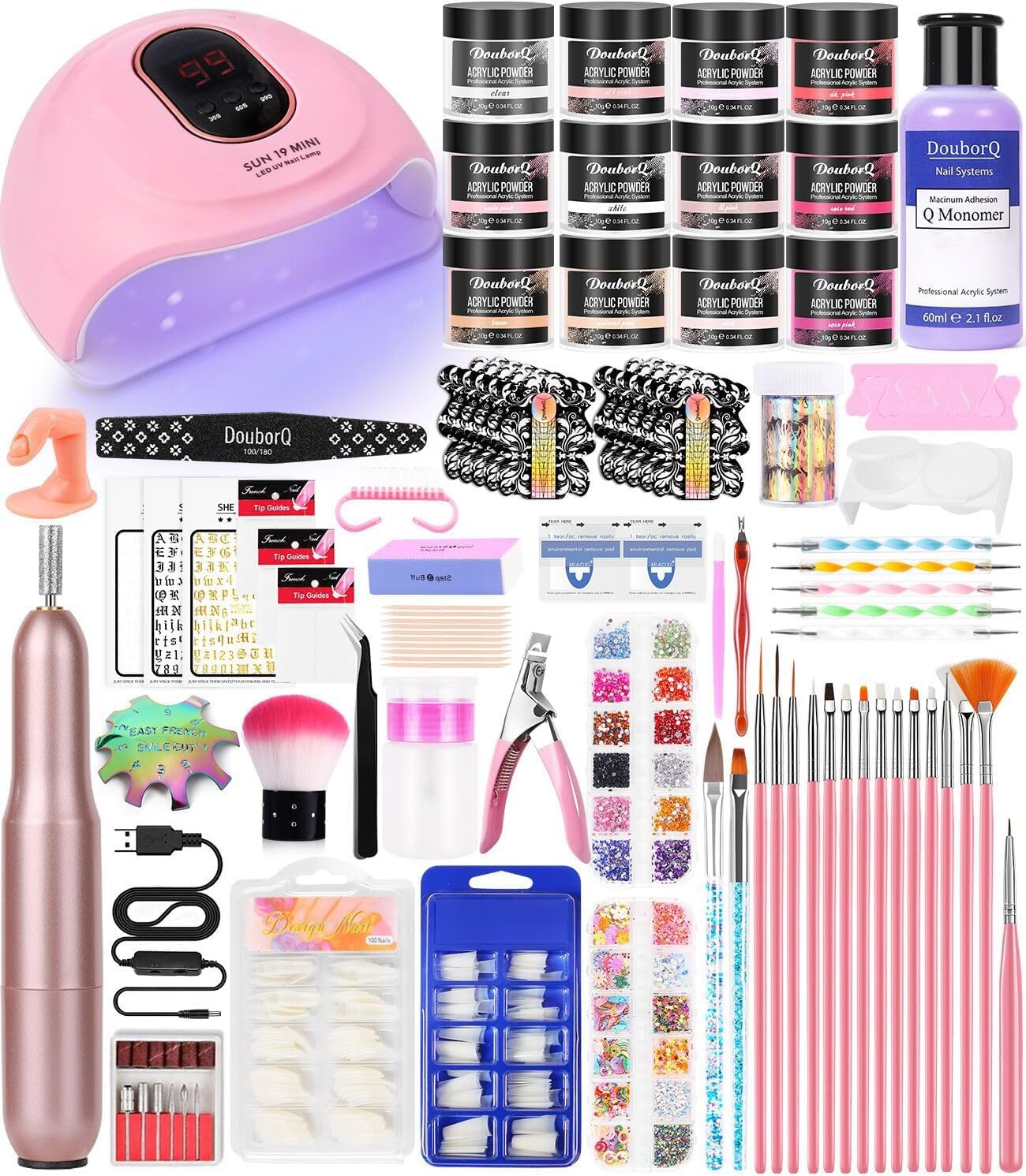Detalle de Acrylic Nail Art Kit with UV Lamp