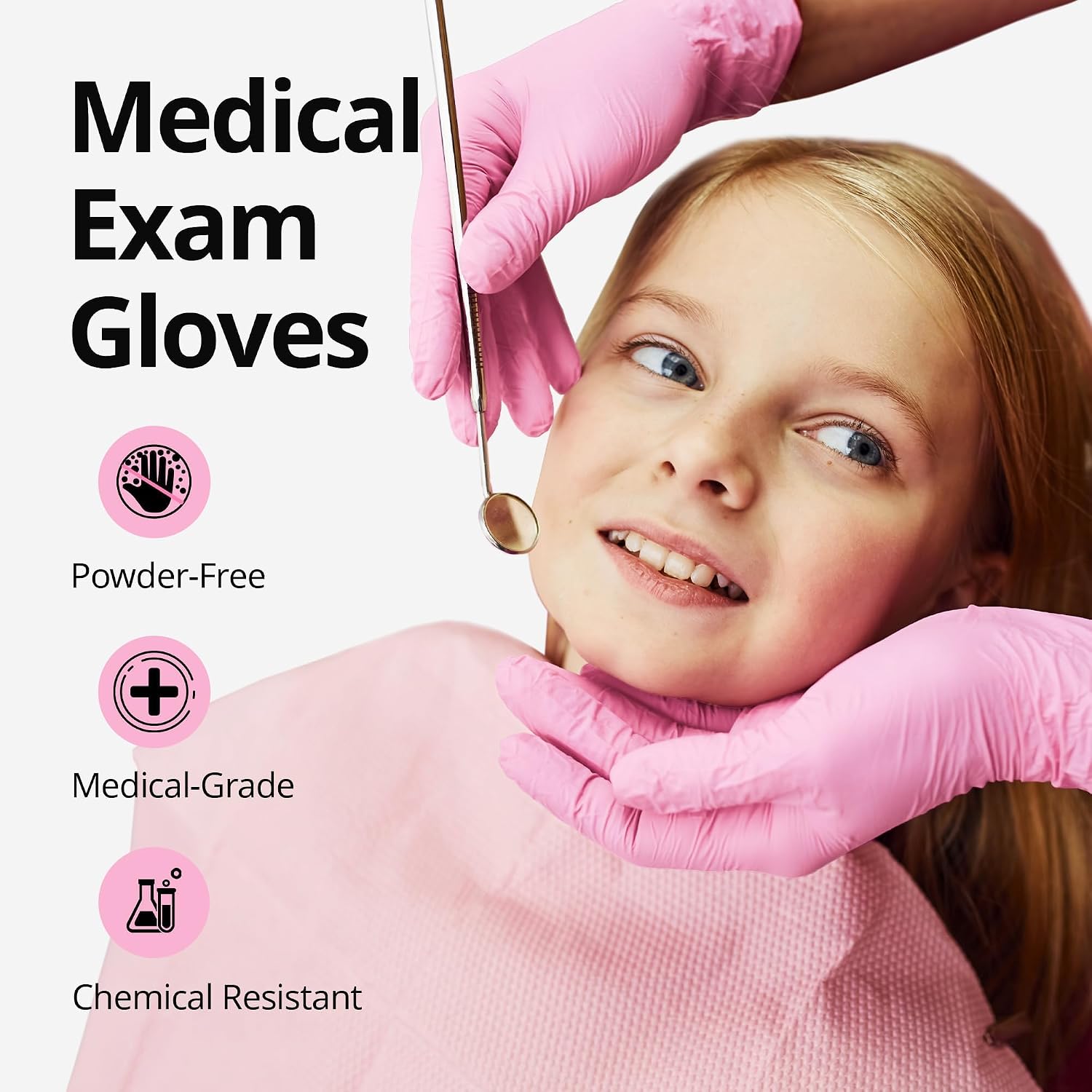 Detalle 1 de SwiftGrip Pink Nitrile Gloves 3-mil Small 1000-ct