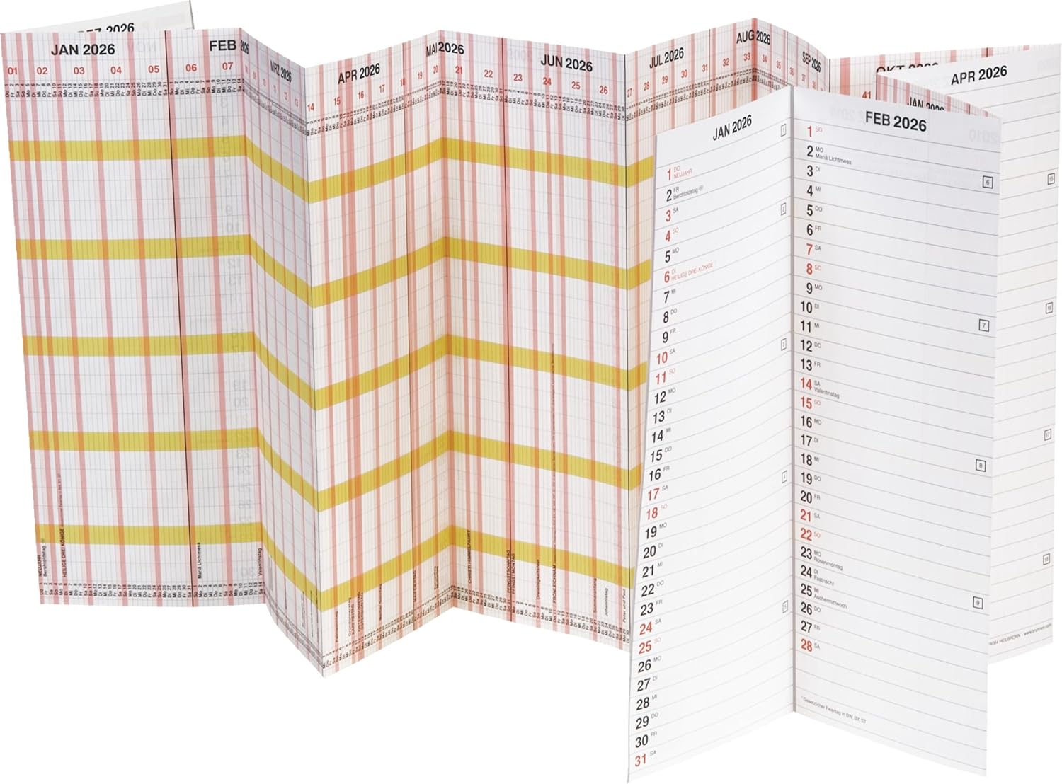 Thumbnail 3 de BRUNNEN Urlaubsplaner ’26 PLANORAMA – Wandkalender 1380×295 mm für bis zu 25 Personen
