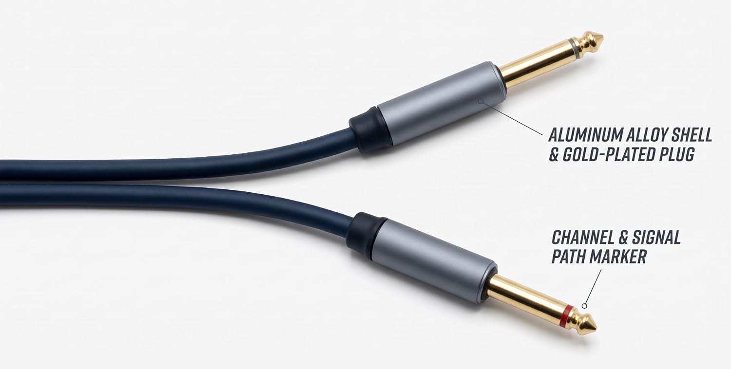 Detalle 2 de Arklove 3-Pin XLR Male to Dual 1/4-Inch TS Y-Splitter Cable, 1 ft
