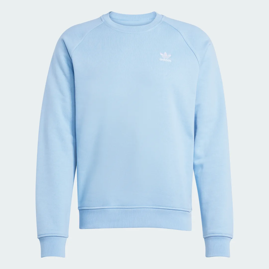 Detalle 2 de Sudadera cuello redondo Trefoil Essentials de Adidas – Azul