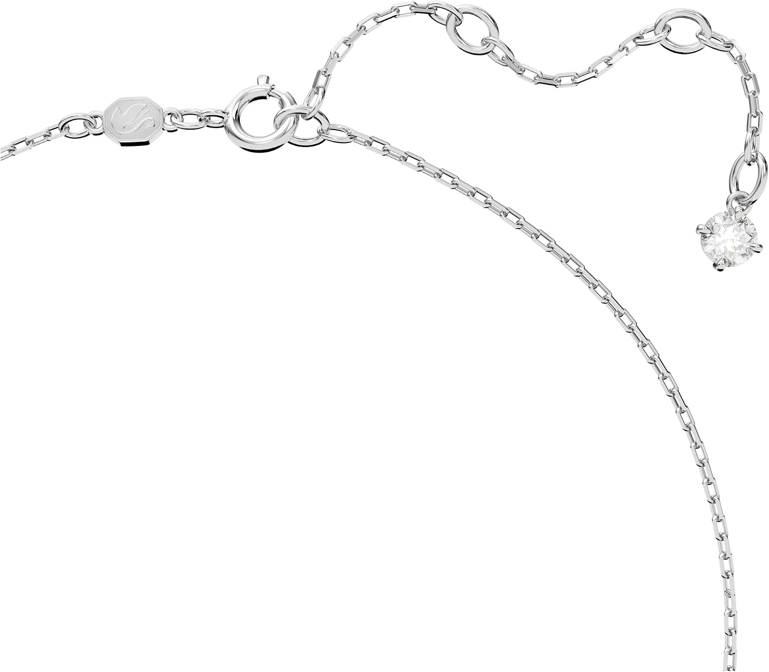 Detalle de Swarovski Una Kollektion Set – Rhodiniert, blaue Kristalle, 38 cm Halskette + 1 cm Ohrringe