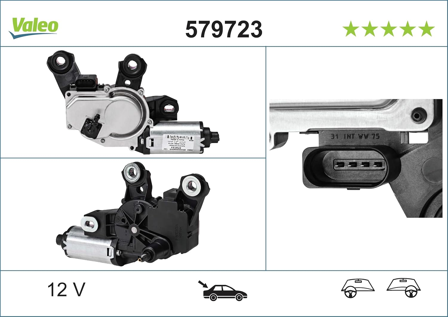 Thumbnail 3 de VALEO Heckwischermotor 579723 für TOUAREG 2 (2010–2014) und TOUAREG 2 FL (2014–) – Passgenaue Wischermotorlösung