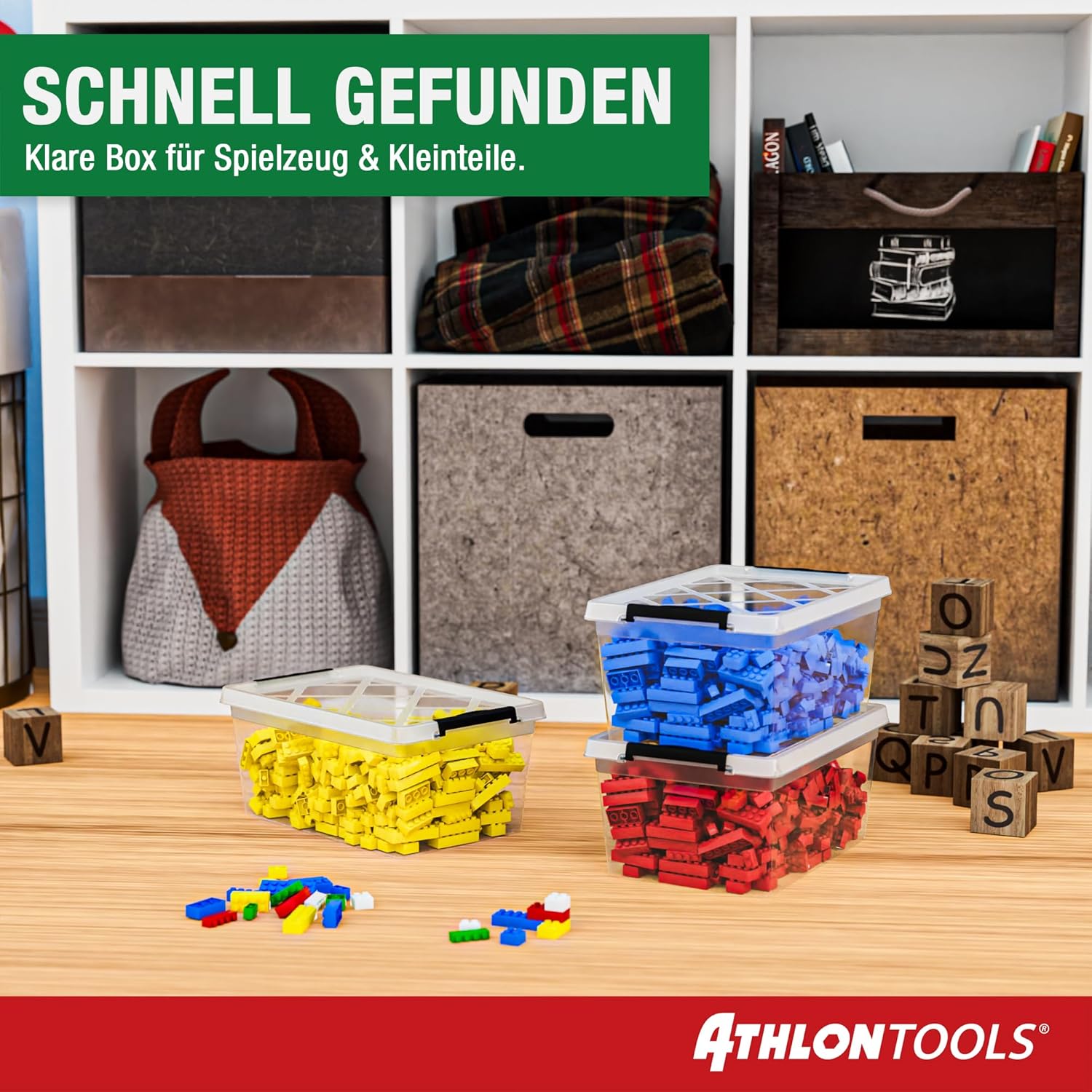 Thumbnail 6 de ATHLON TOOLS 10er Set kleine 2-l Aufbewahrungsboxen mit Deckel, stapelbar & lebensmittelecht (BPA-frei)