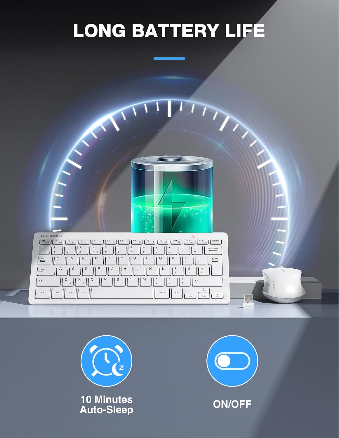 Thumbnail 5 de TECKNET mini wireless keyboard 2.4G set