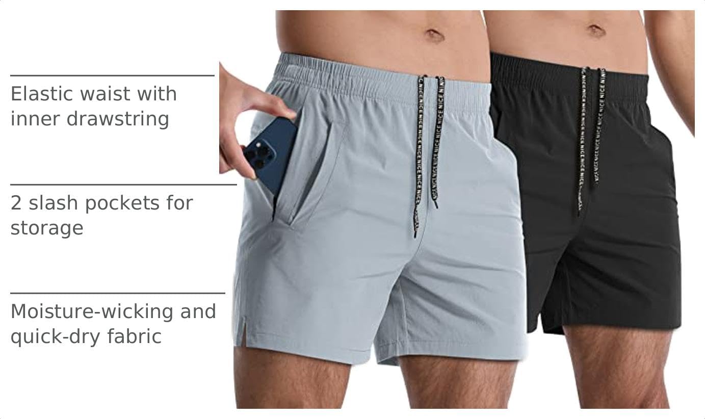 Detalle 2 de Lempue Men's Athletic Shorts, 5-Inch Inseam