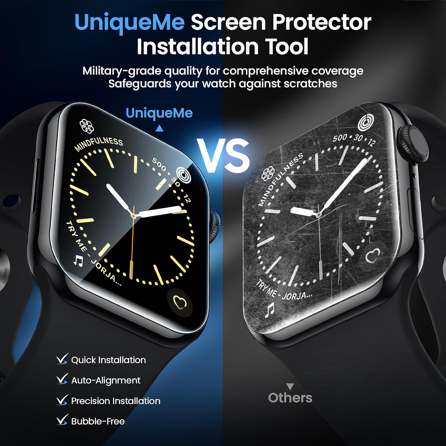 Detalle de UniqueMe 40/41mm Apple Watch Screen Protector (SE3/SE2/SE/4/5/6/7/8/9) - 4 Pack, Soft Clear EPU Film