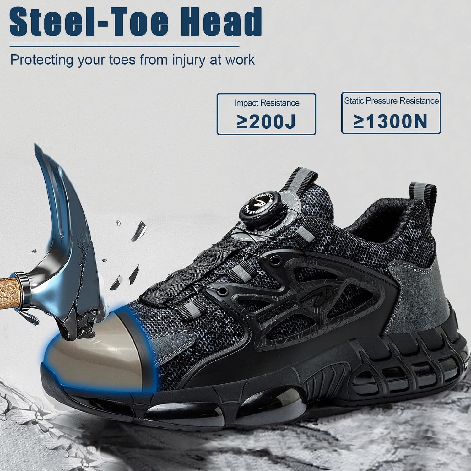 Thumbnail 1 de Steel toe cap safety trainers with Kevlar midsole and swivel buckle laces