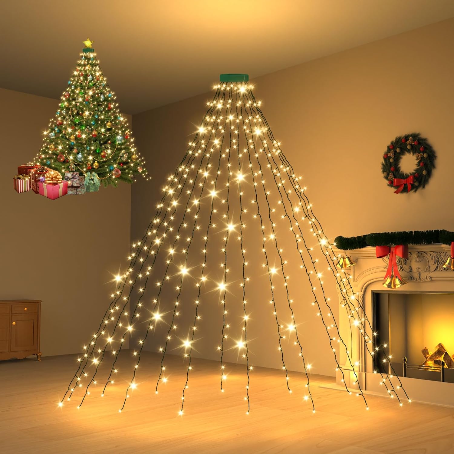 Detalle de Guirlande Dalugo sapin de Noël 2m, 400 LED ⚡