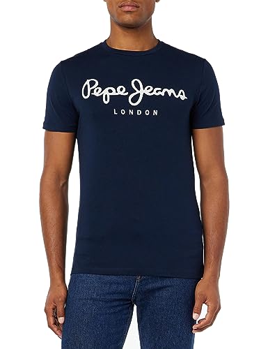 Detalle de Pepe Jeans Original Stretch Camiseta para Hombre Slim Fit Manga Corta Azul (XL)