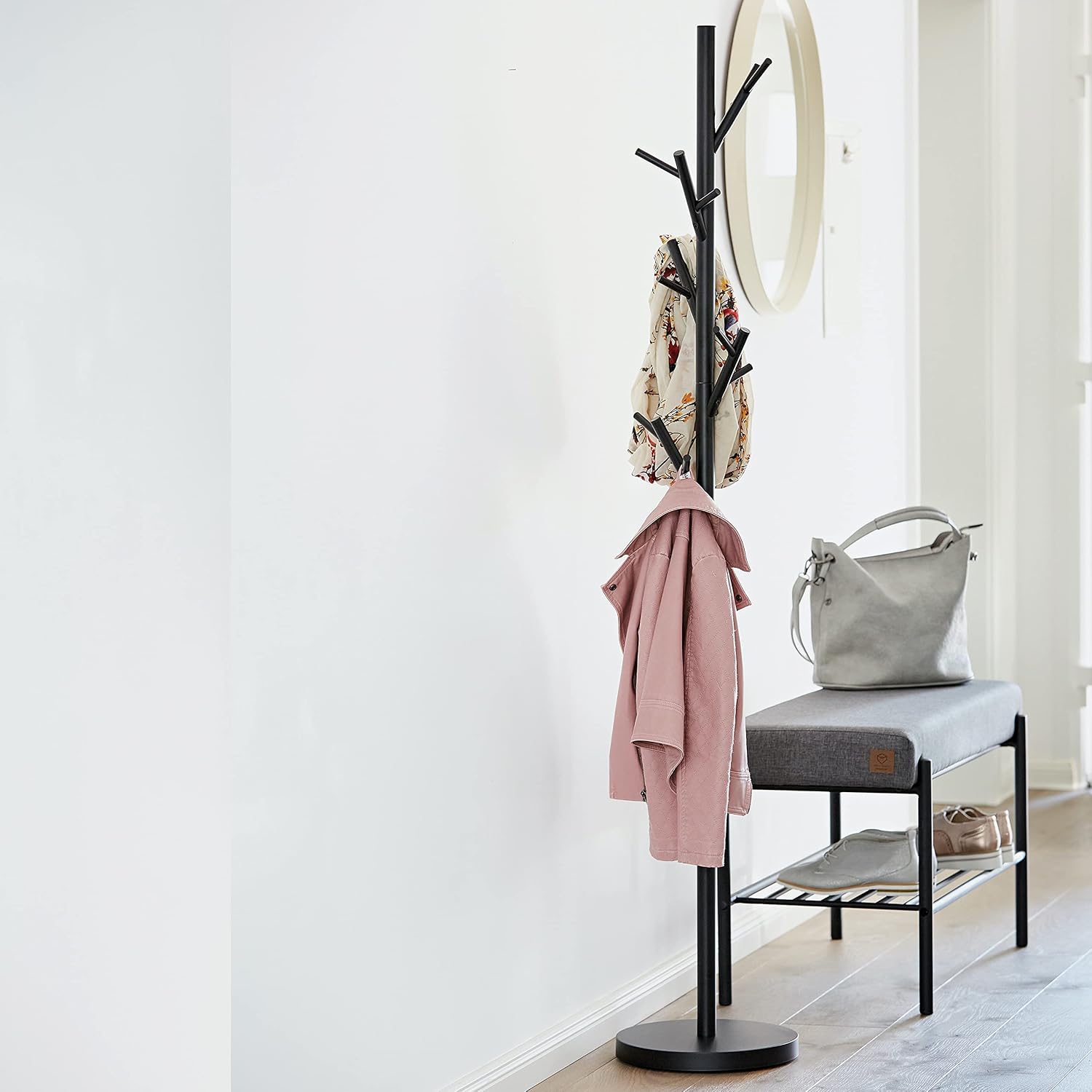 Detalle 2 de LOVE !T STORE !T Loft Metal Coat Stand, 170 cm, Matt Black, 15 Hooks