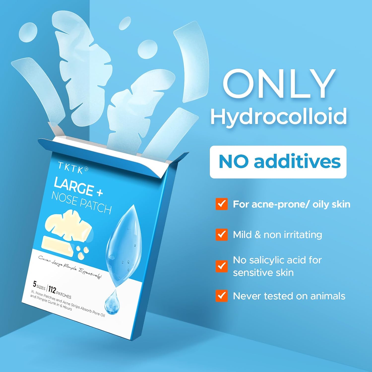 Thumbnail 6 de TKTK Hydrocolloid Pimple Patches, XL Nose Strips, 5 Sizes, 112 Count