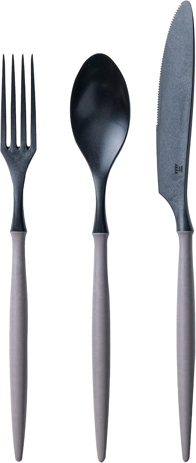 Detalle de ARAS エイラス カトラリー3点セット トライタン+GF製 ピンクグレー 食洗機対応