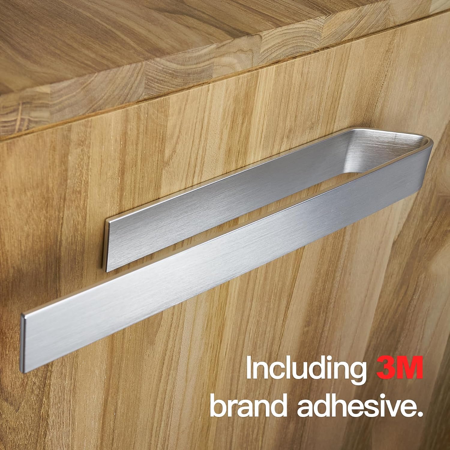 Thumbnail 3 de Designfactory Hamburg Self-Adhesive Towel Rail — 22 cm, Modern Silver Grey
