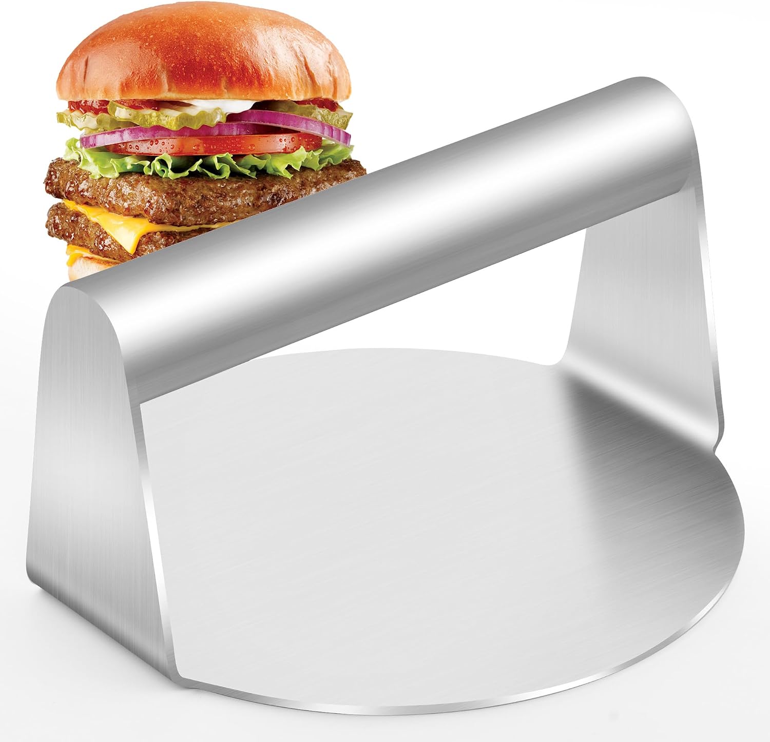 Detalle de Solvant C023-031 – okrągła prasa do burgerów ze stali nierdzewnej, 15,5 cm