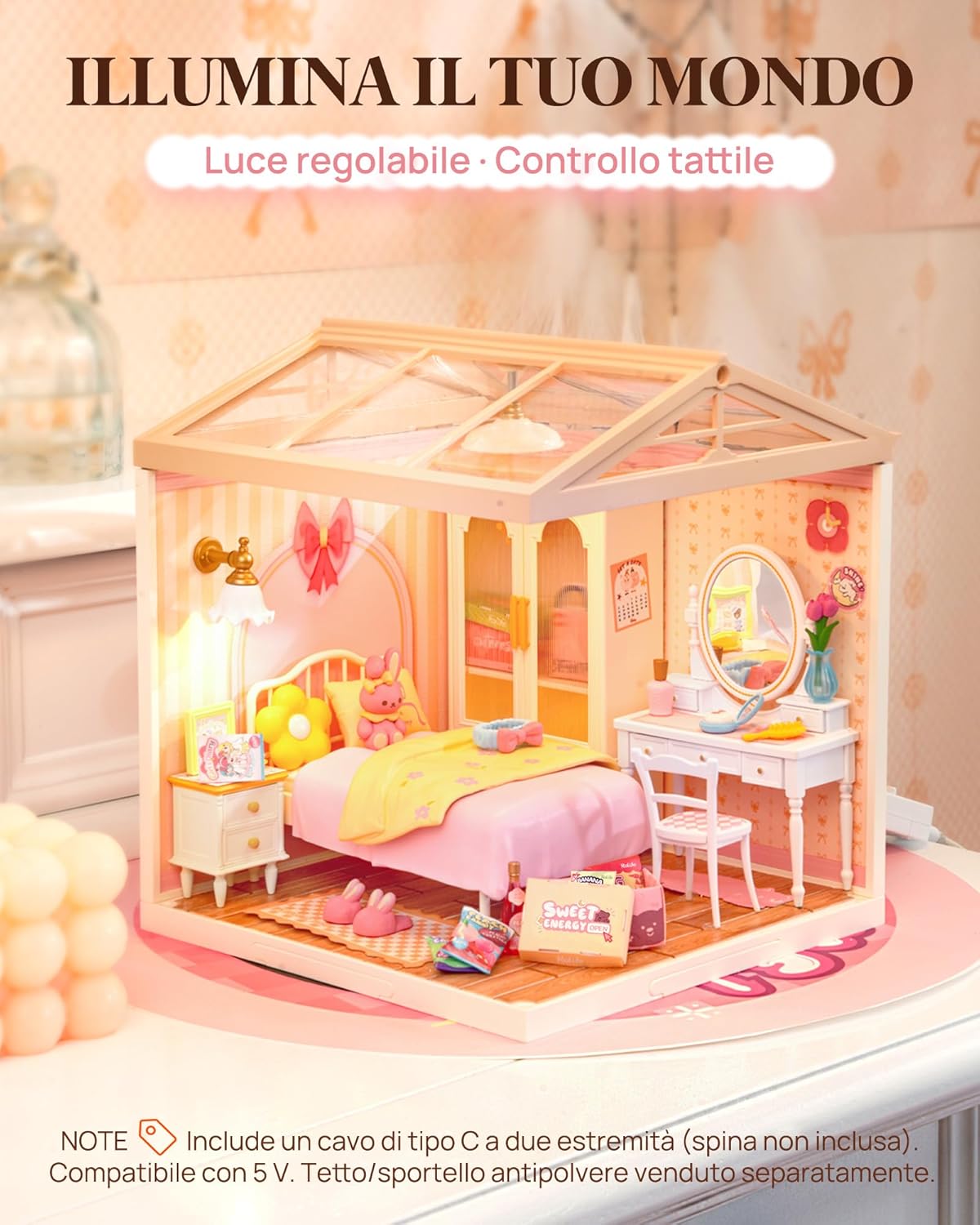 Thumbnail 5 de Rolife Lovely Pink Bedroom 5 V 🏠
