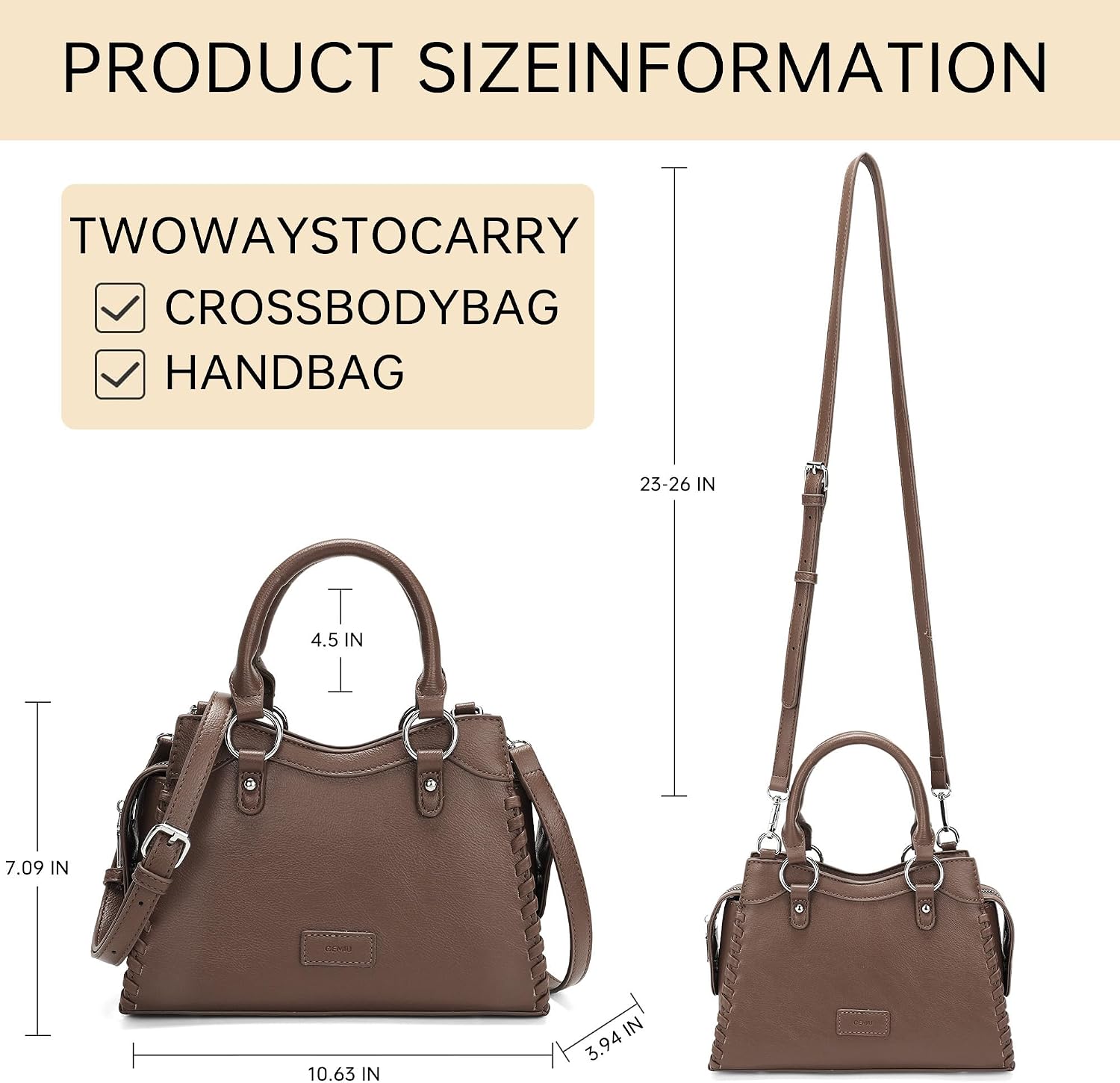 Detalle 2 de GEMIU Small Tote Bag in Vegan Leather