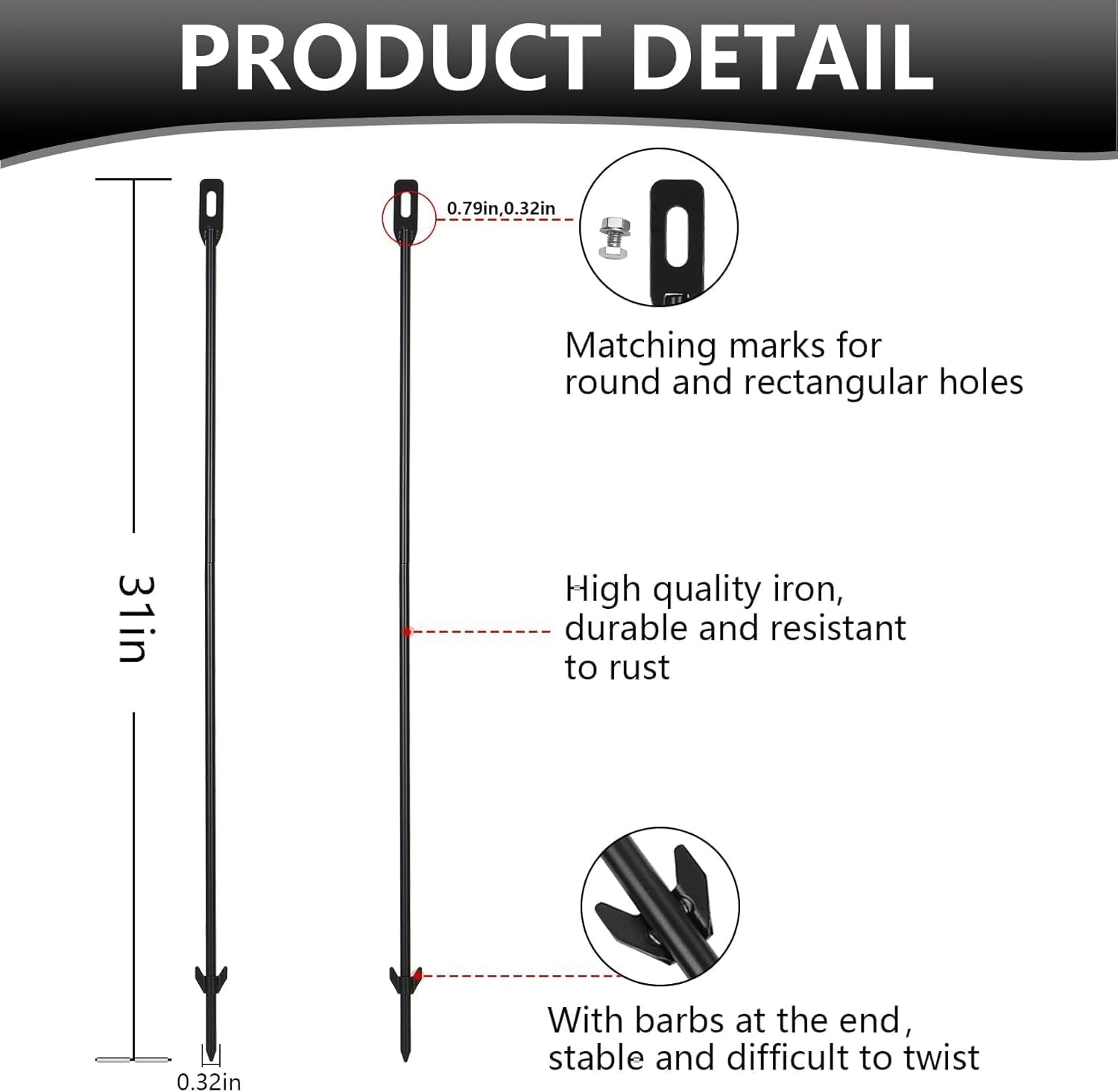 Detalle de Danoib Yard Sign Stakes 31-inch