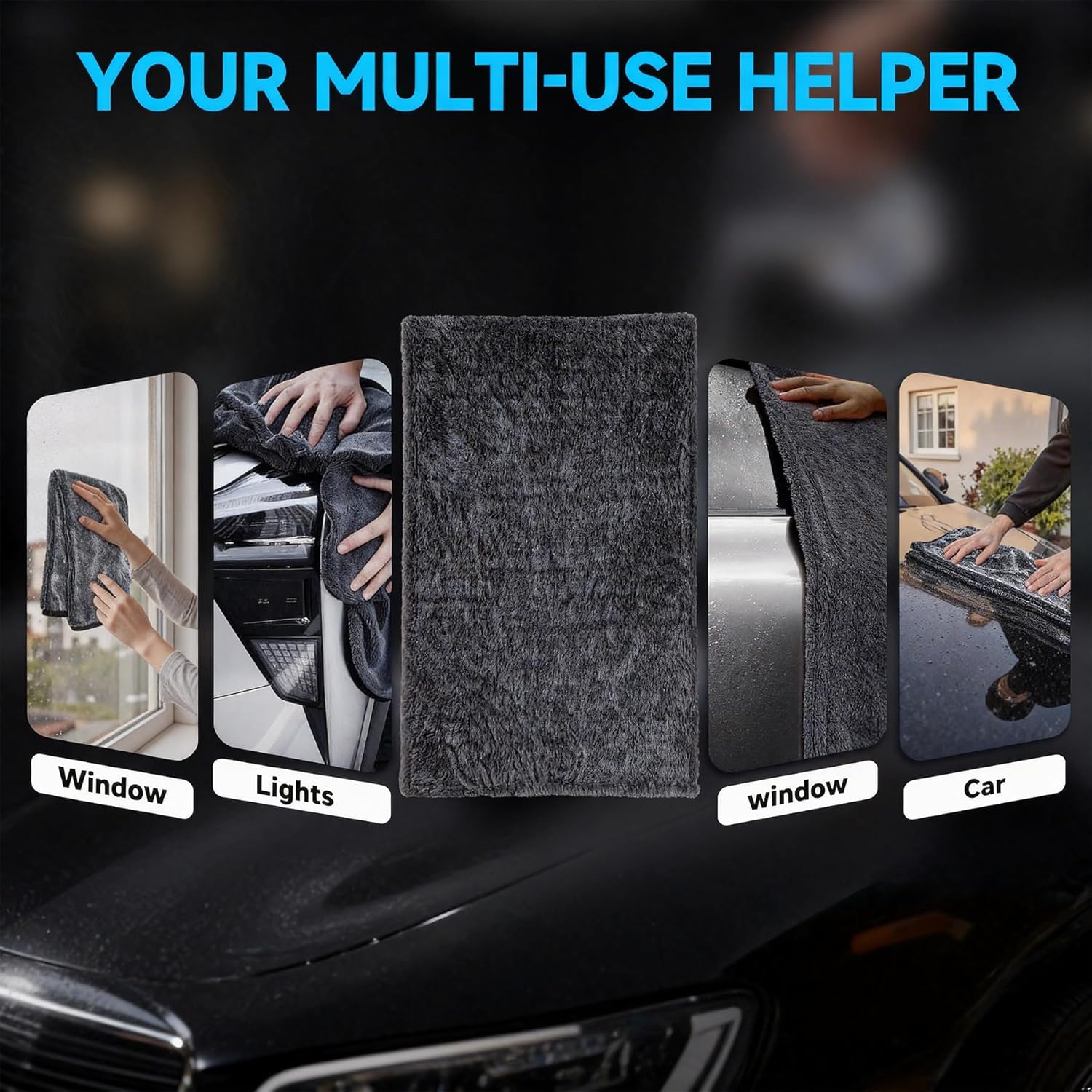 Thumbnail 4 de Autreykorn Mikrofasertrockentuch für Autopflege (1400 GSM), Ultra-absorbierend, 90 x 60 cm, fusselfrei & streifenfrei