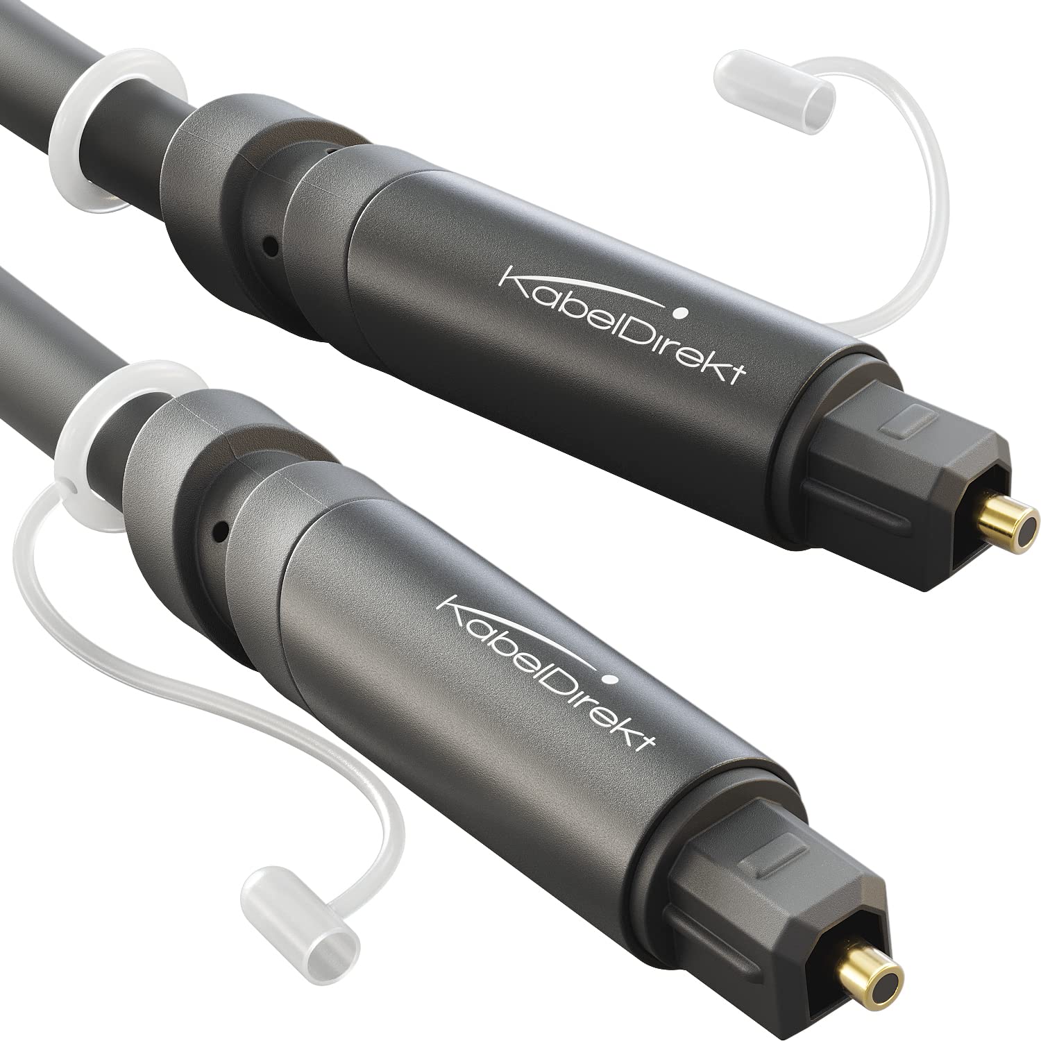Thumbnail 6 de KabelDirekt Optisches Audiokabel weiß, 3 m – TOSLINK auf TOSLINK Glasfaserkabel mit Schutzkappe