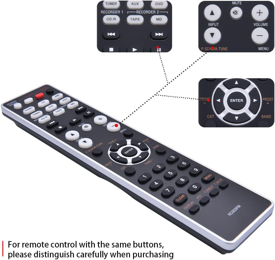 Detalle 2 de TCNOUMT RC003PM Replacement Remote for Marantz PM Series Amplifiers