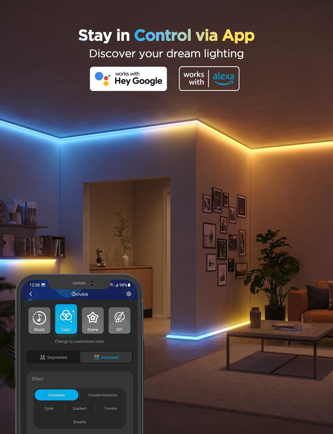 Detalle 2 de Govee RGBIC LED Strip Lights 32.8 ft ⚡