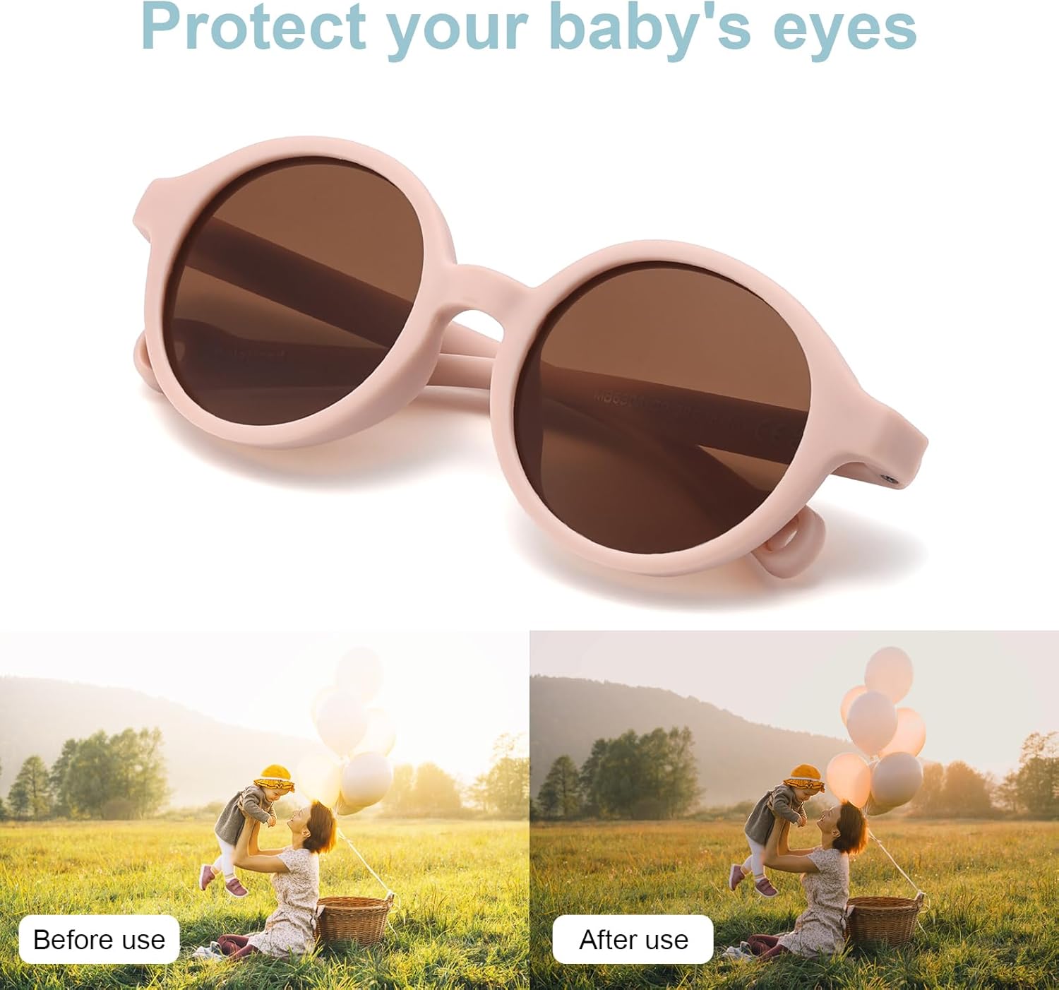 Thumbnail 1 de Musivon baby sunglasses with adjustable strap (polarised, flexible TPEE frame) for 0-2.5 years