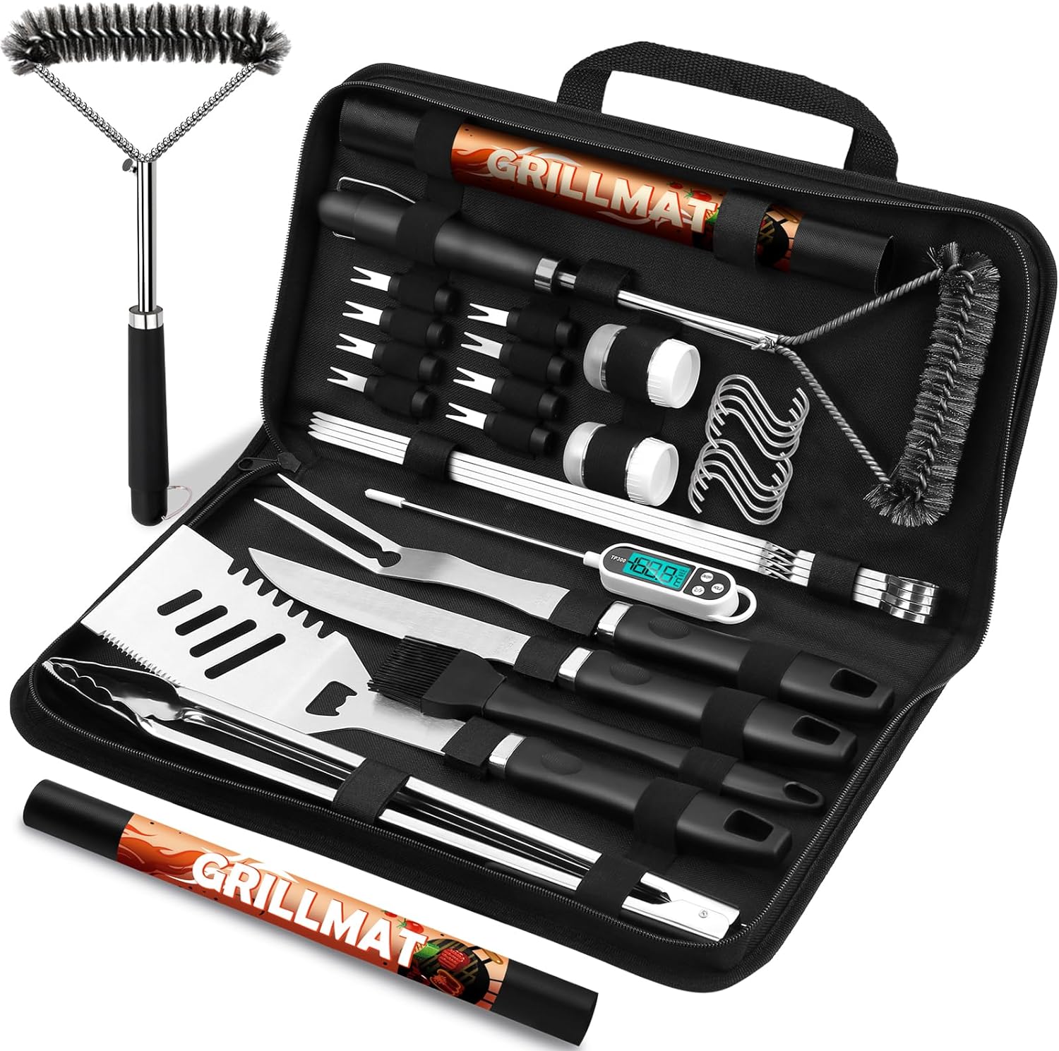 Thumbnail 5 de RINPIR 31-Piece BBQ Grill Accessories Kit: Heavy-Duty Stainless Steel Tools with Carrying Bag