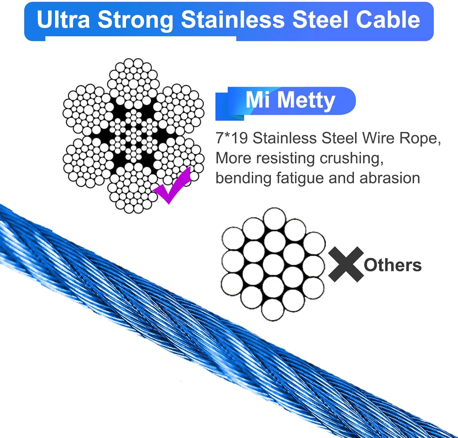 Detalle de Dog tie out cable for 125lb runners