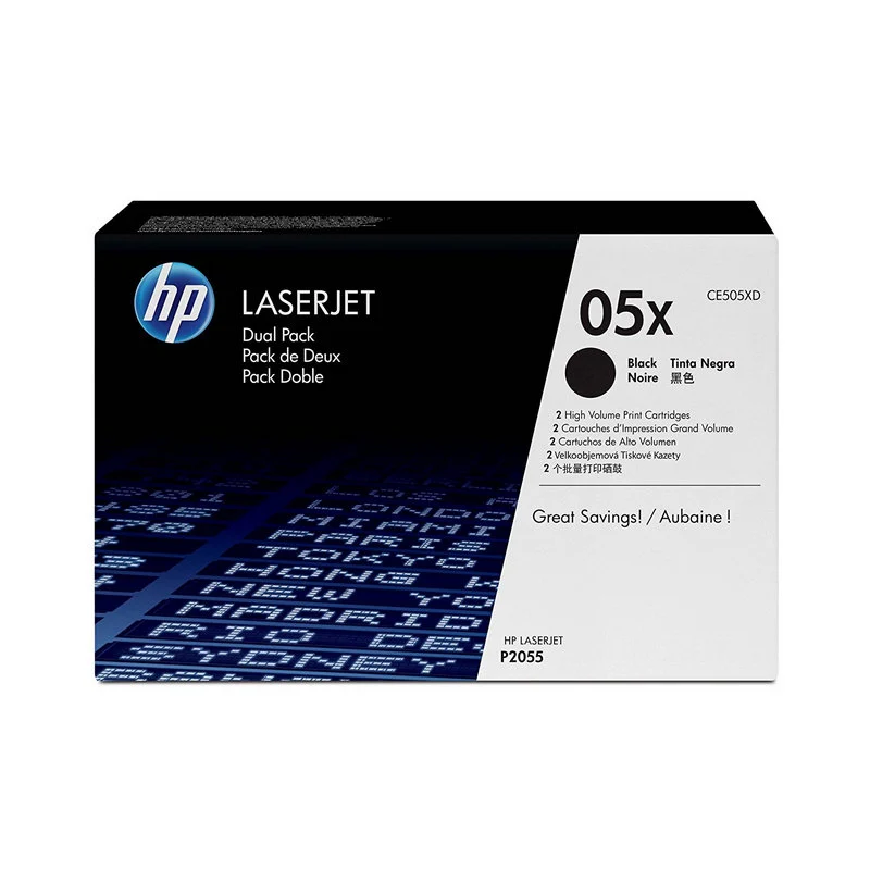 HP 05X Pack Ahorro Tóner original LaserJet negro 12.000 páginas