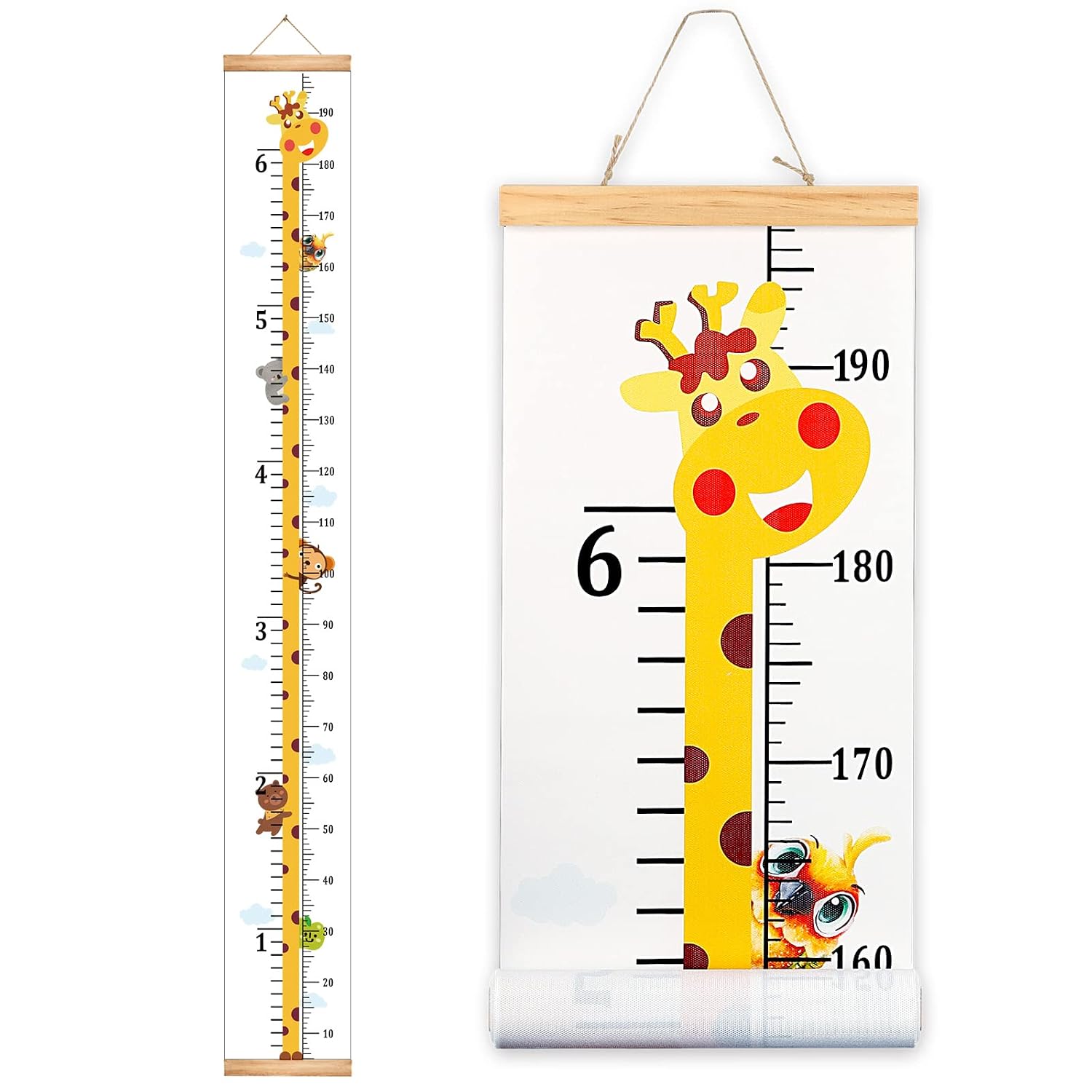 Detalle de MIBOTE Giraffe Growth Height Chart for Kids, Removable 79" x 7.9" Canvas