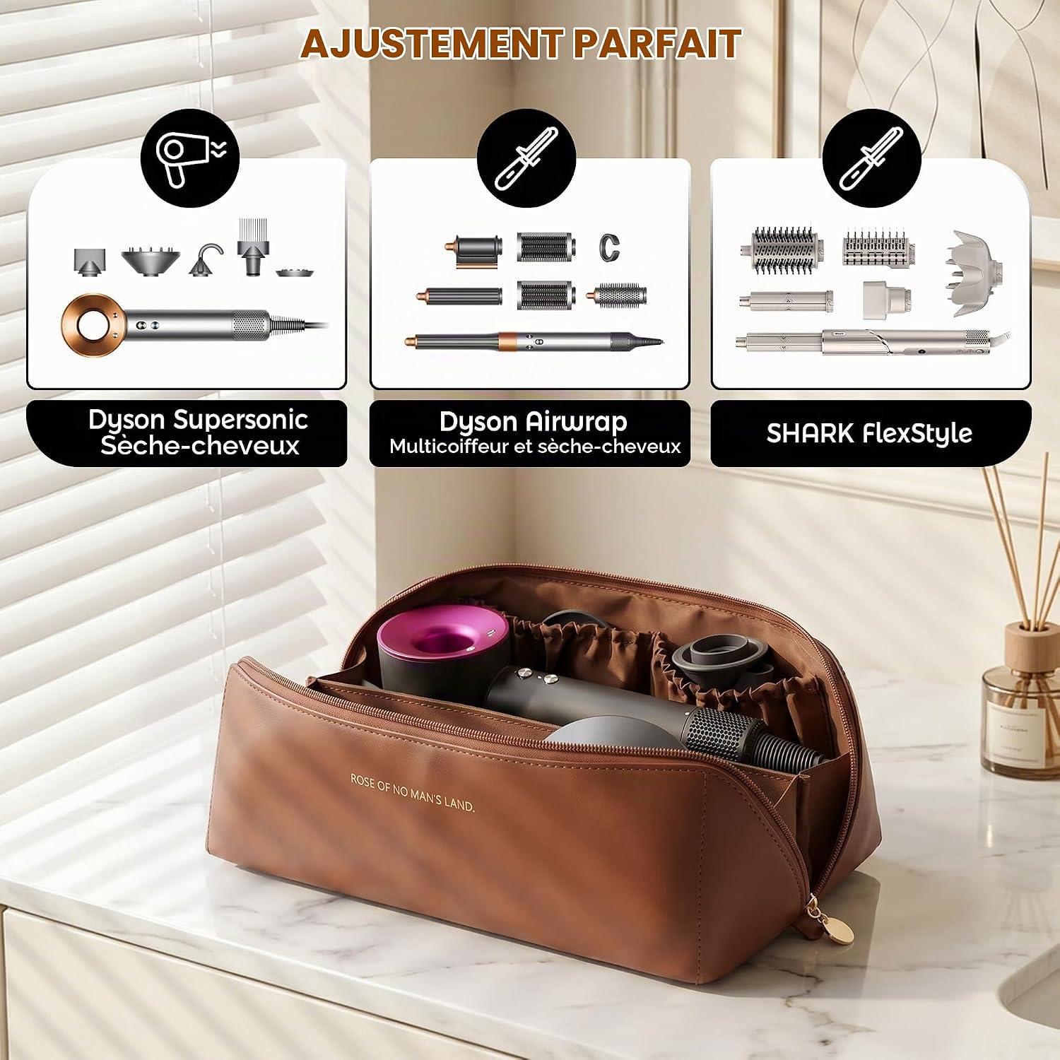 Detalle de Linpr Travel Case opbergtas voor Dyson Airwrap en Shark Flexstyle